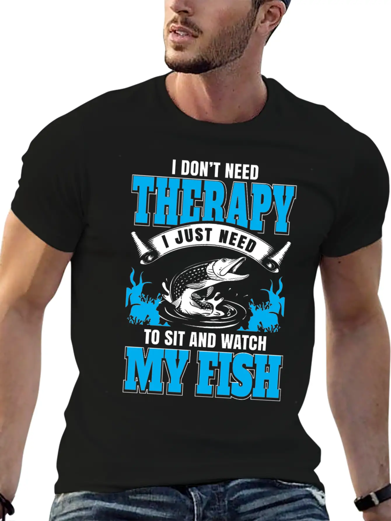Fish My Therapy Stylish Everyday T-Shirt – Unisex Basic Cotton Tee