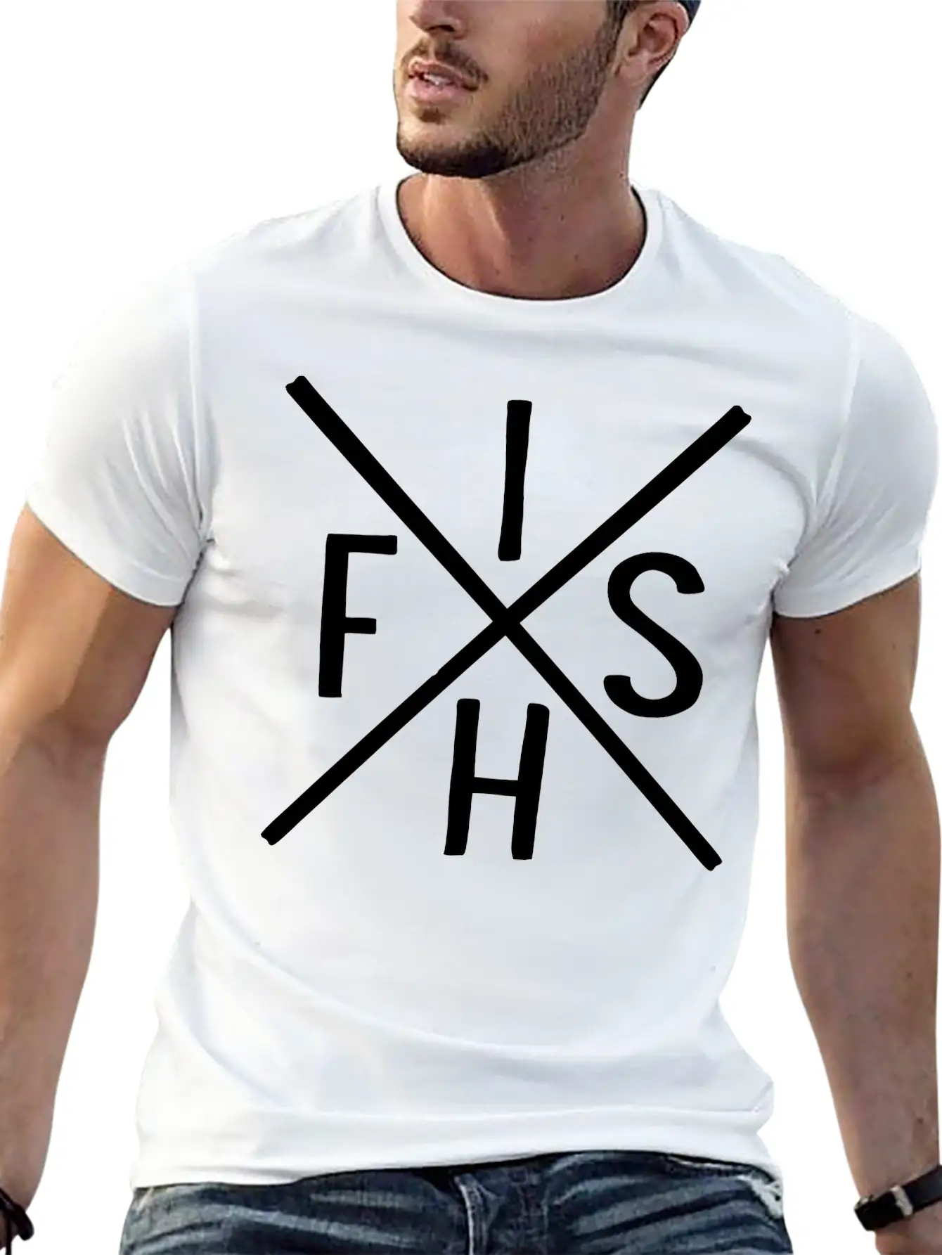 Fish Unisex Short Sleeve Soft Cotton T-Shirt – Casual Everyday Wear