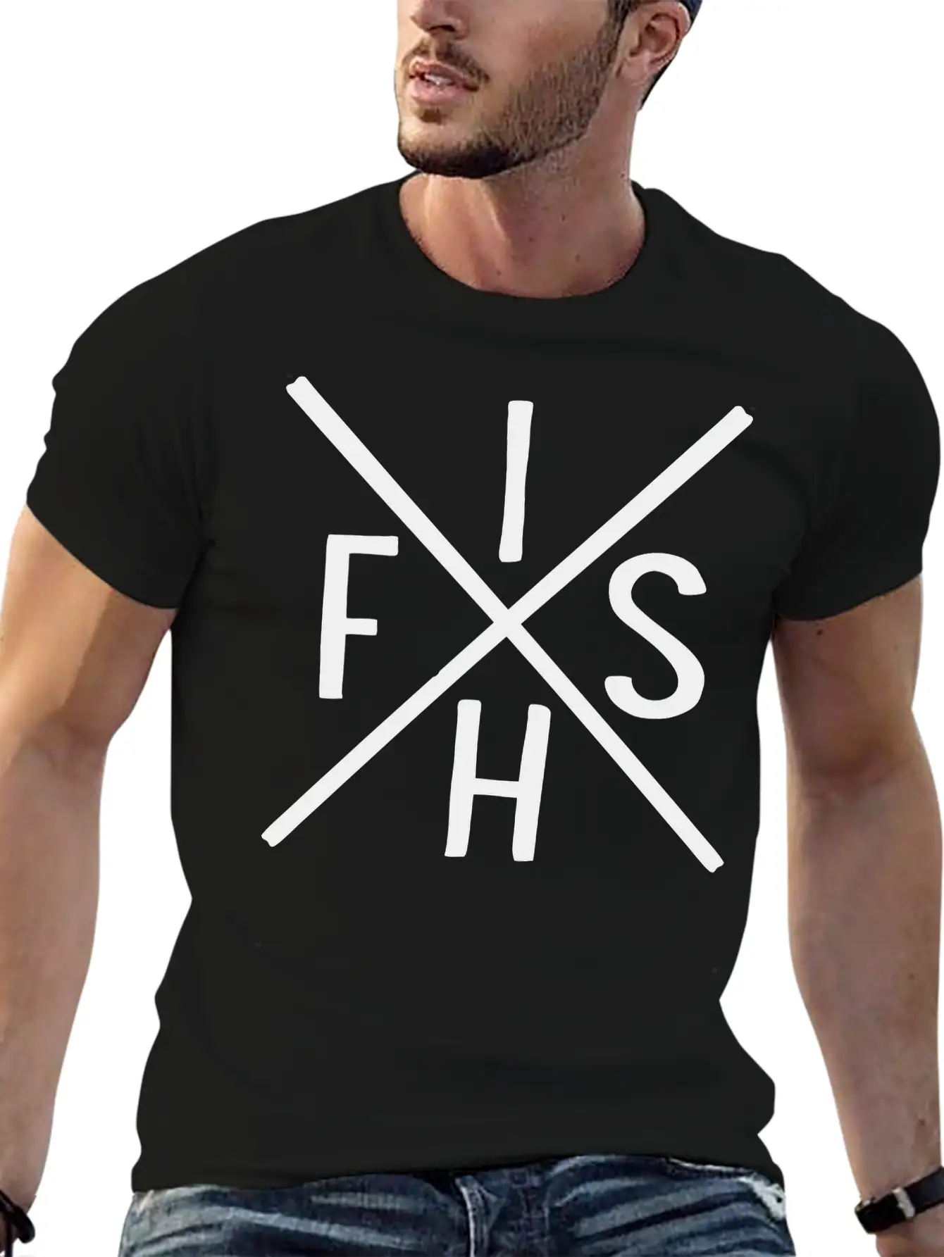 Fish Unisex Short Sleeve Soft Cotton T-Shirt – Casual Everyday Wear