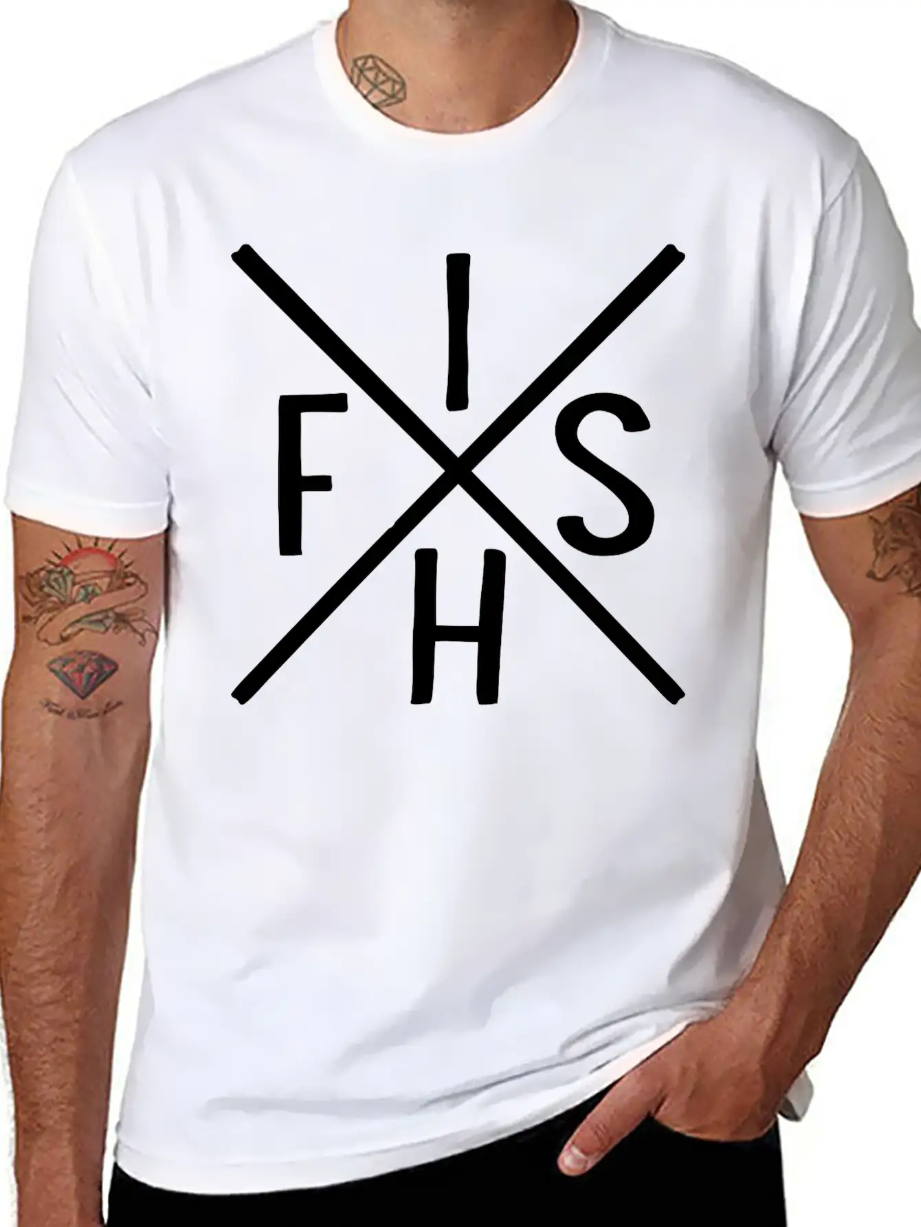 Fish Unisex Short Sleeve Soft Cotton T-Shirt – Casual Everyday Wear