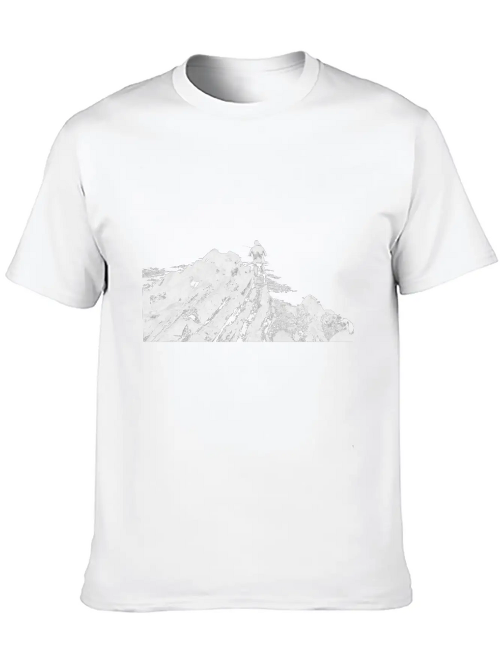 Fisherman On Rock Inverted Unisex Casual T-Shirt – Clean Design For Daily Comfort