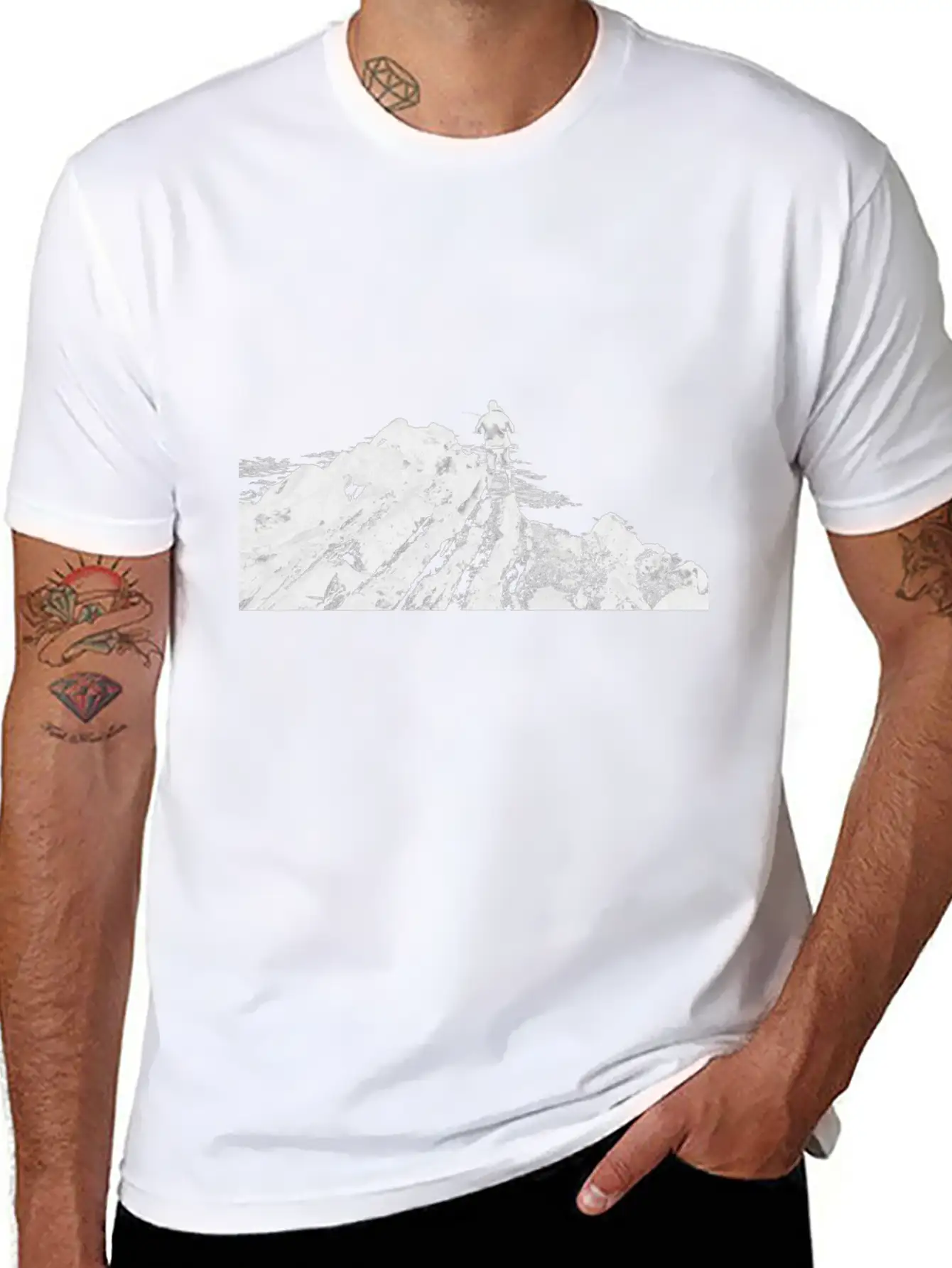 Fisherman On Rock Inverted Unisex Casual T-Shirt – Clean Design For Daily Comfort