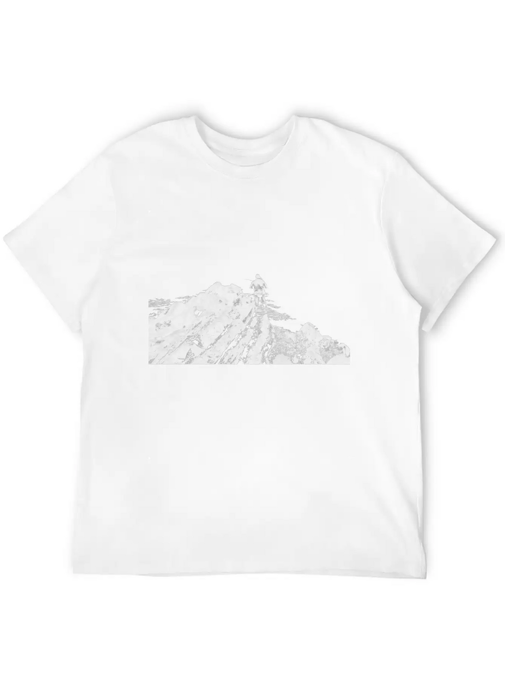Fisherman On Rock Inverted Unisex Casual T-Shirt – Clean Design For Daily Comfort