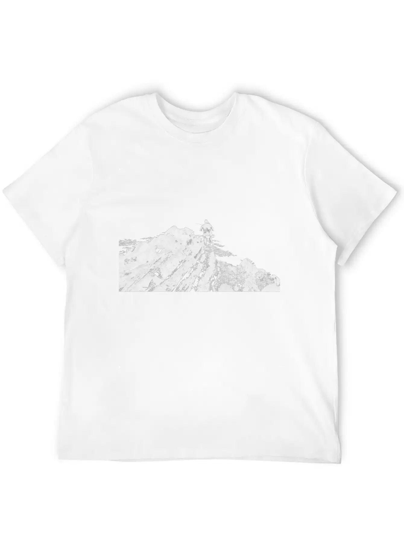 Fisherman On Rock Inverted Unisex Casual T-Shirt – Clean Design For Daily Comfort