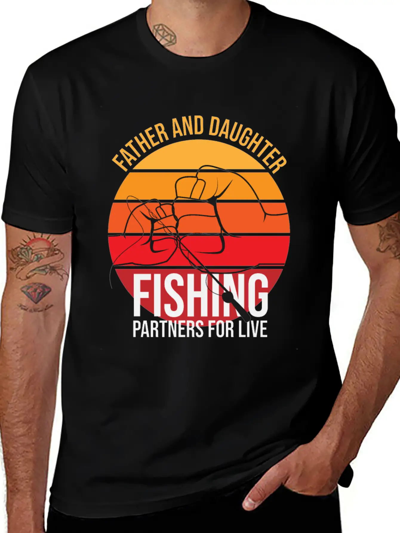 Fishing Father And Daughter Fishing Partners For L Essential Cotton Tee For Daily Outfits – Unisex Style