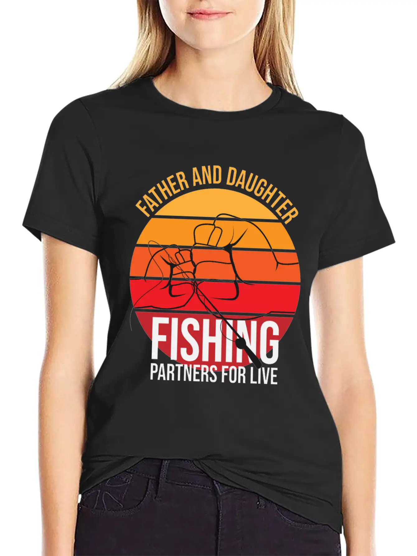 Fishing Father And Daughter Fishing Partners For L Essential Cotton Tee For Daily Outfits – Unisex Style