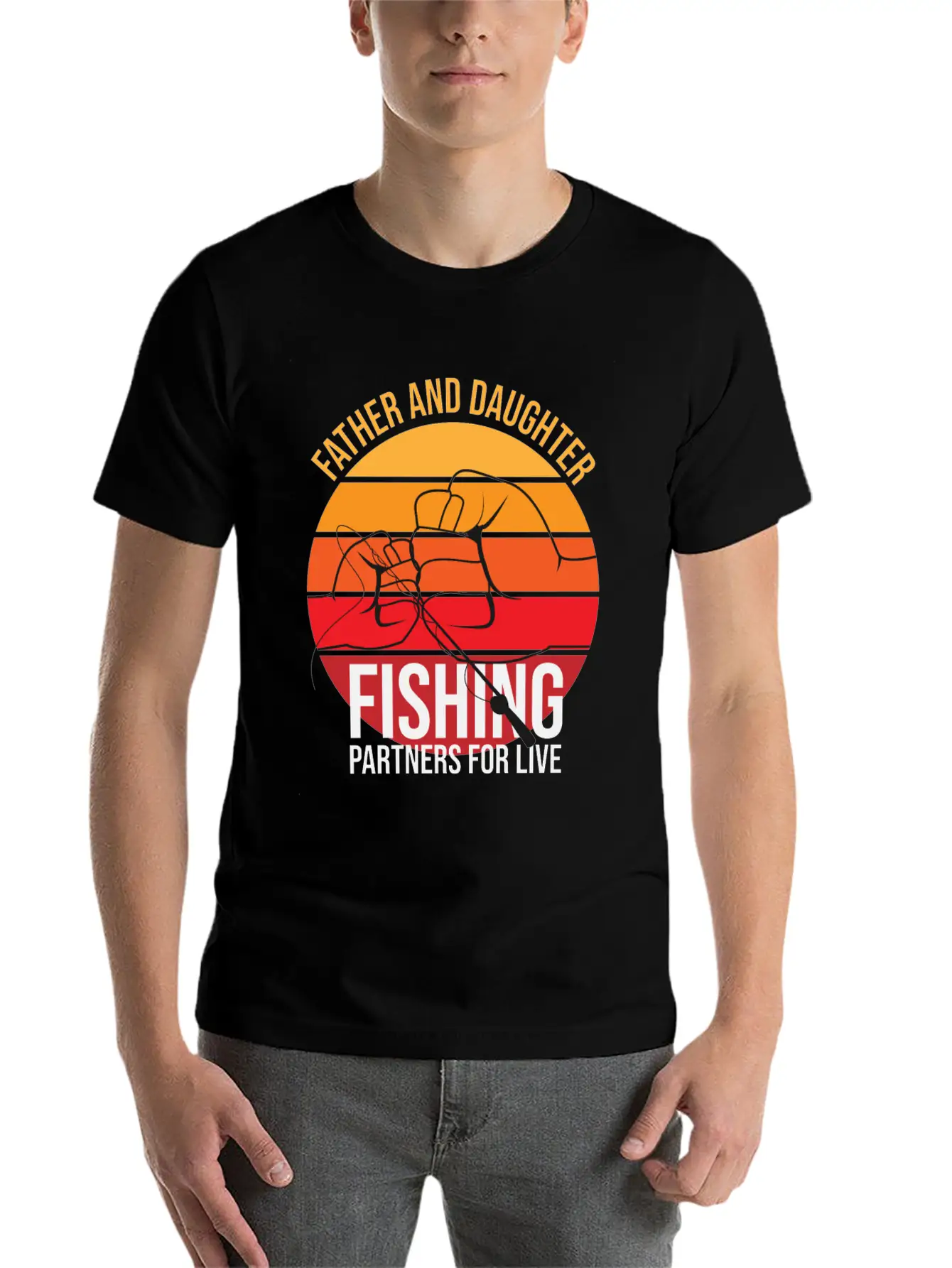 Fishing Father And Daughter Fishing Partners For L Essential Cotton Tee For Daily Outfits – Unisex Style