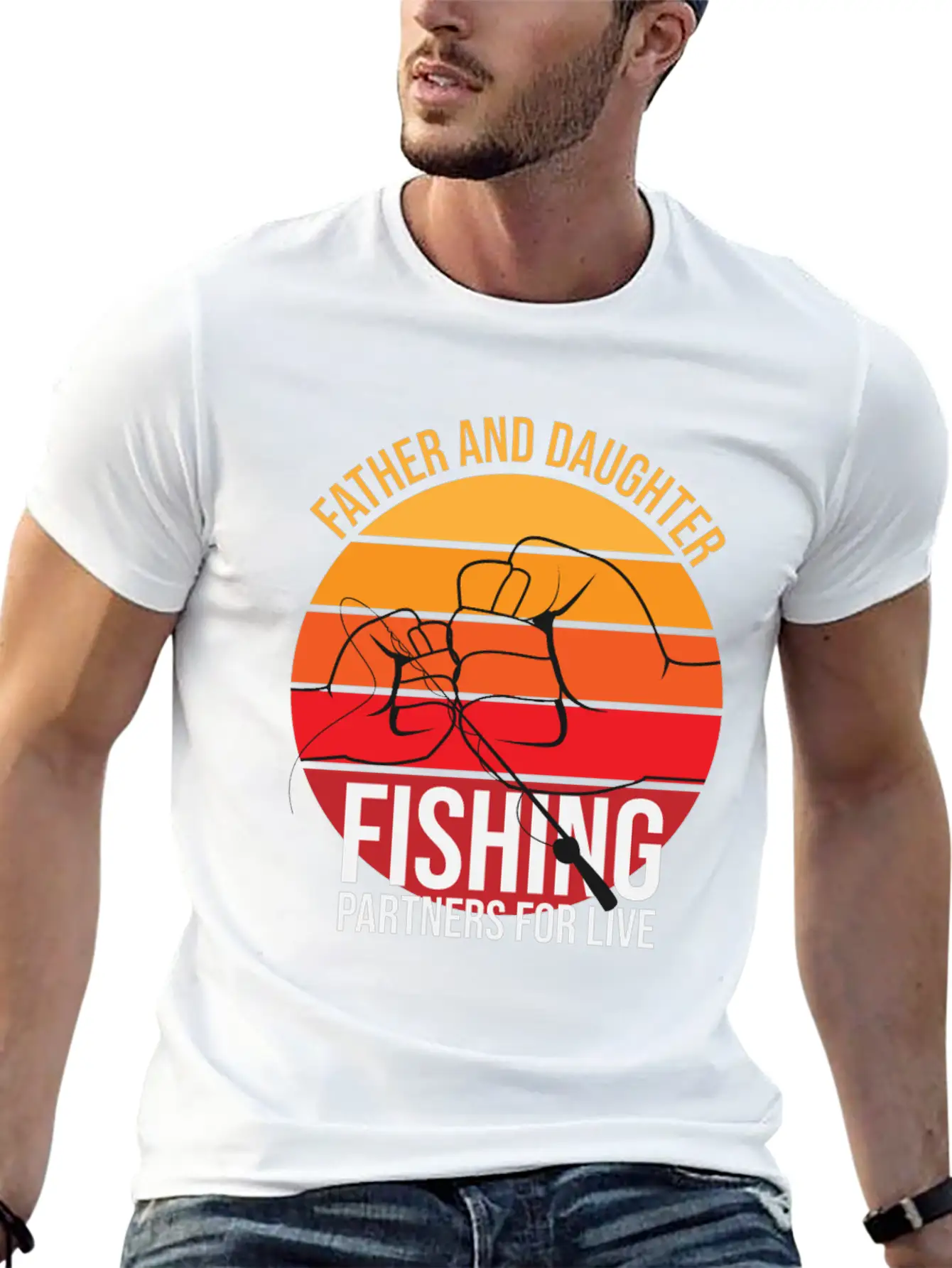 Fishing Father And Daughter Fishing Partners For L Essential Cotton Tee For Daily Outfits – Unisex Style