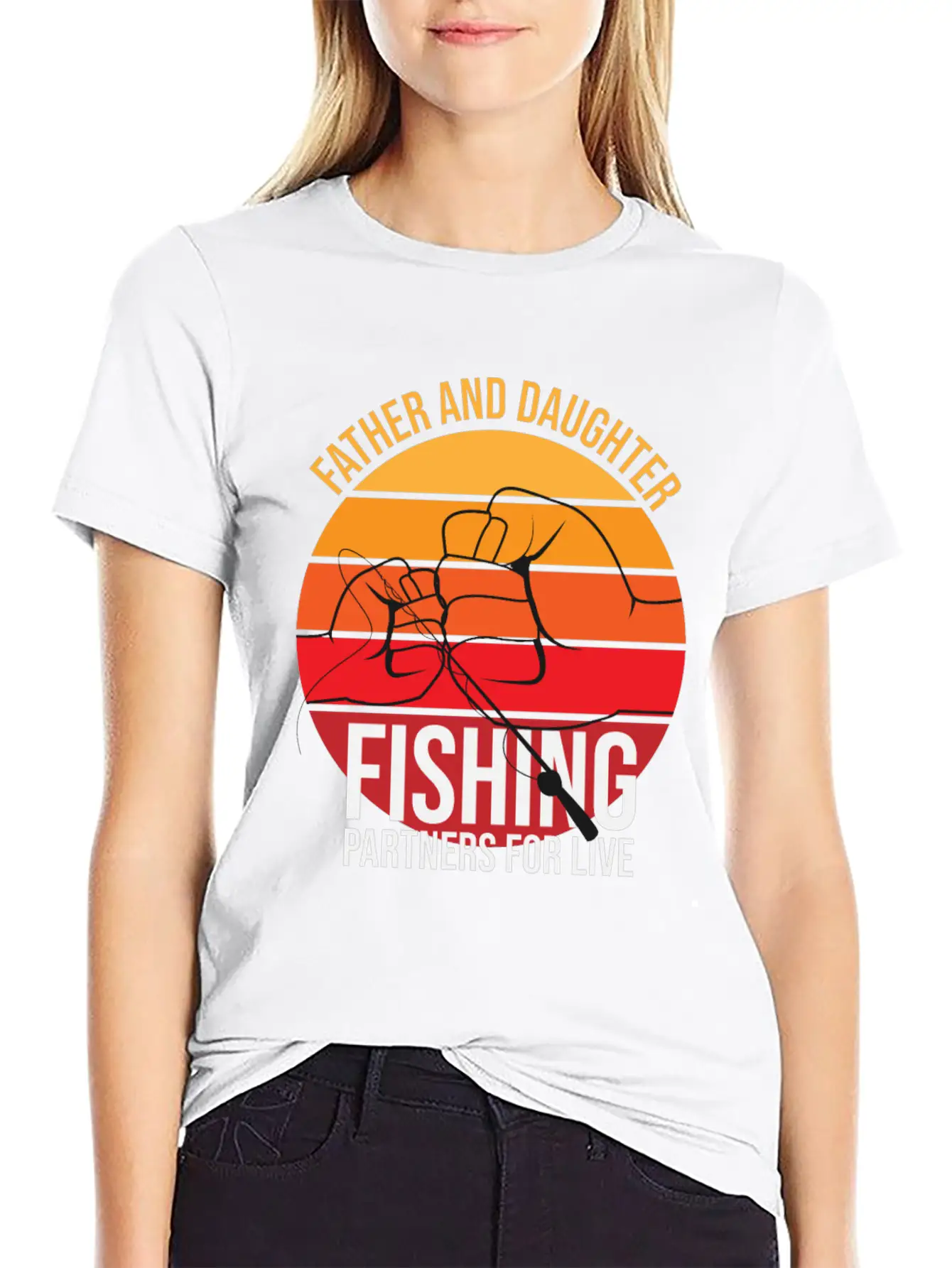 Fishing Father And Daughter Fishing Partners For L Essential Cotton Tee For Daily Outfits – Unisex Style