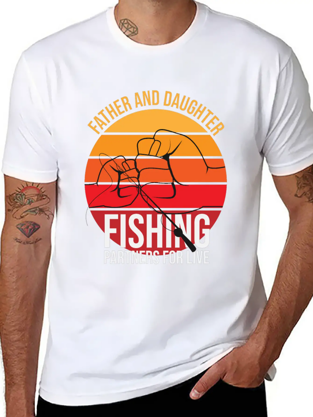 Fishing Father And Daughter Fishing Partners For L Essential Cotton Tee For Daily Outfits – Unisex Style