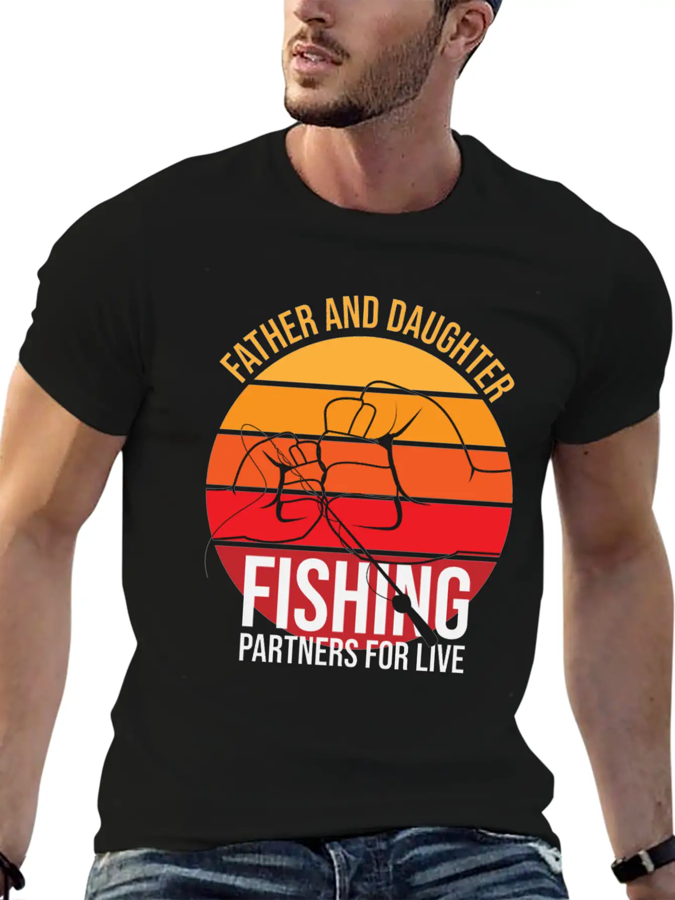 Fishing Father And Daughter Fishing Partners For L Essential Cotton Tee For Daily Outfits – Unisex Style