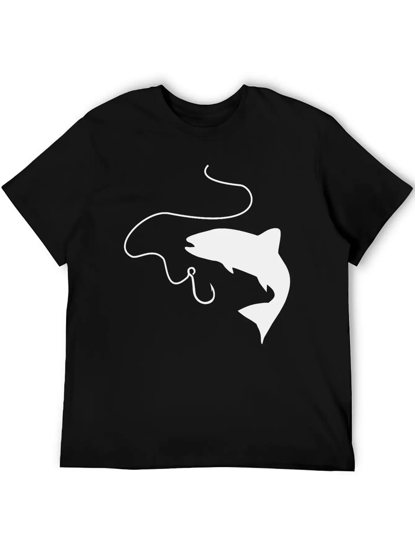 Fishing, Fish And Hook Unisex Casual T-Shirt – Clean Design For Daily Comfort