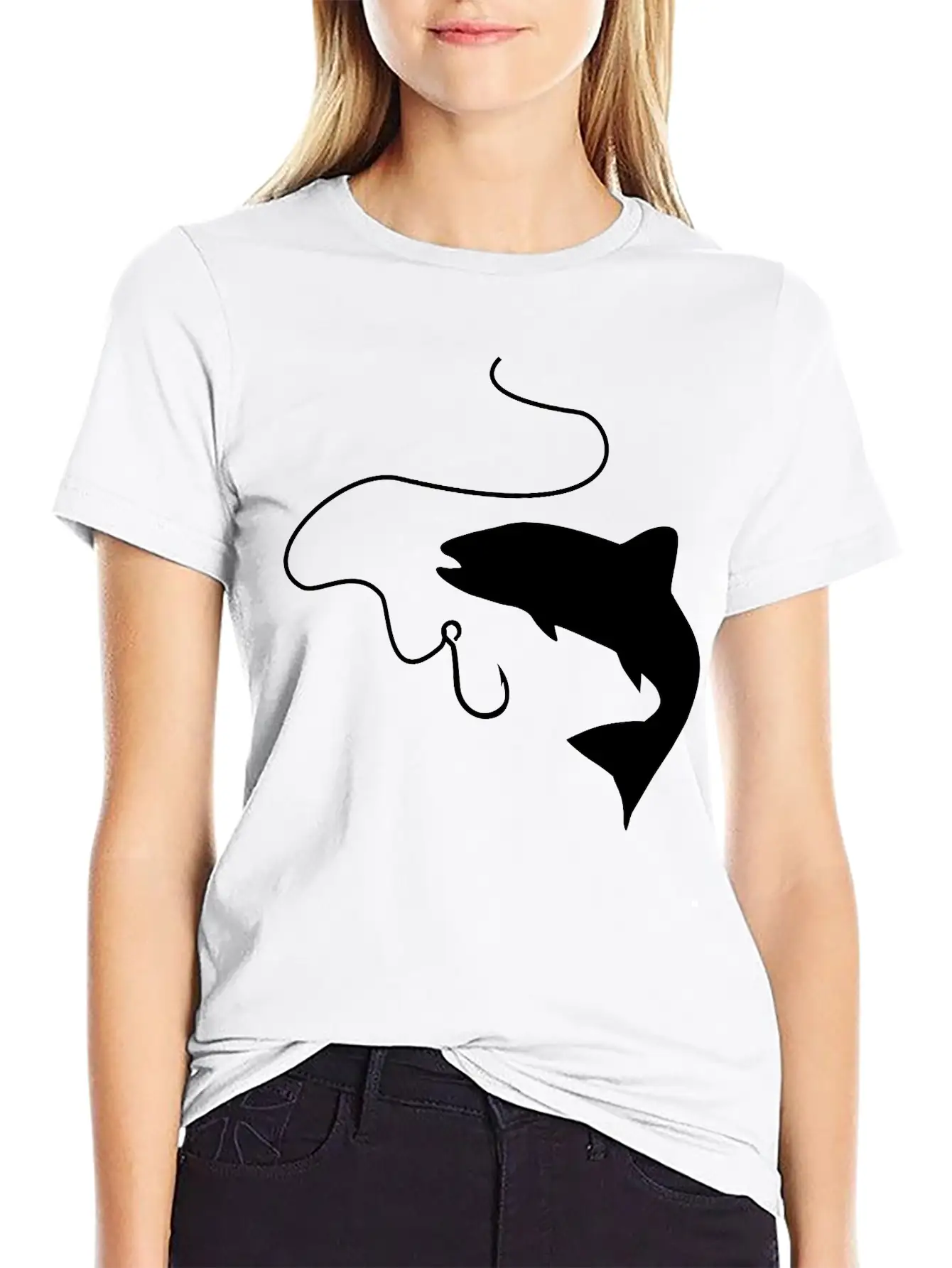 Fishing, Fish And Hook Unisex Casual T-Shirt – Clean Design For Daily Comfort