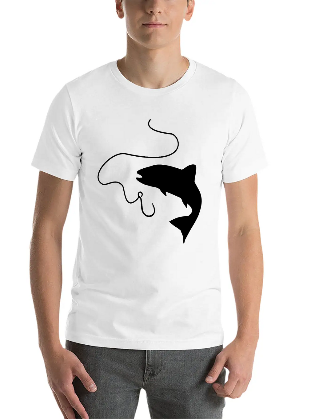 Fishing, Fish And Hook Unisex Casual T-Shirt – Clean Design For Daily Comfort