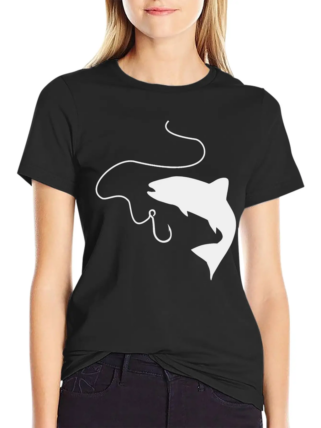 Fishing, Fish And Hook Unisex Casual T-Shirt – Clean Design For Daily Comfort