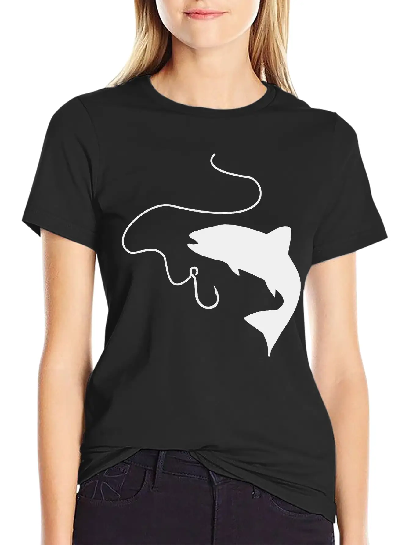 Fishing, Fish And Hook Unisex Casual T-Shirt – Clean Design For Daily Comfort