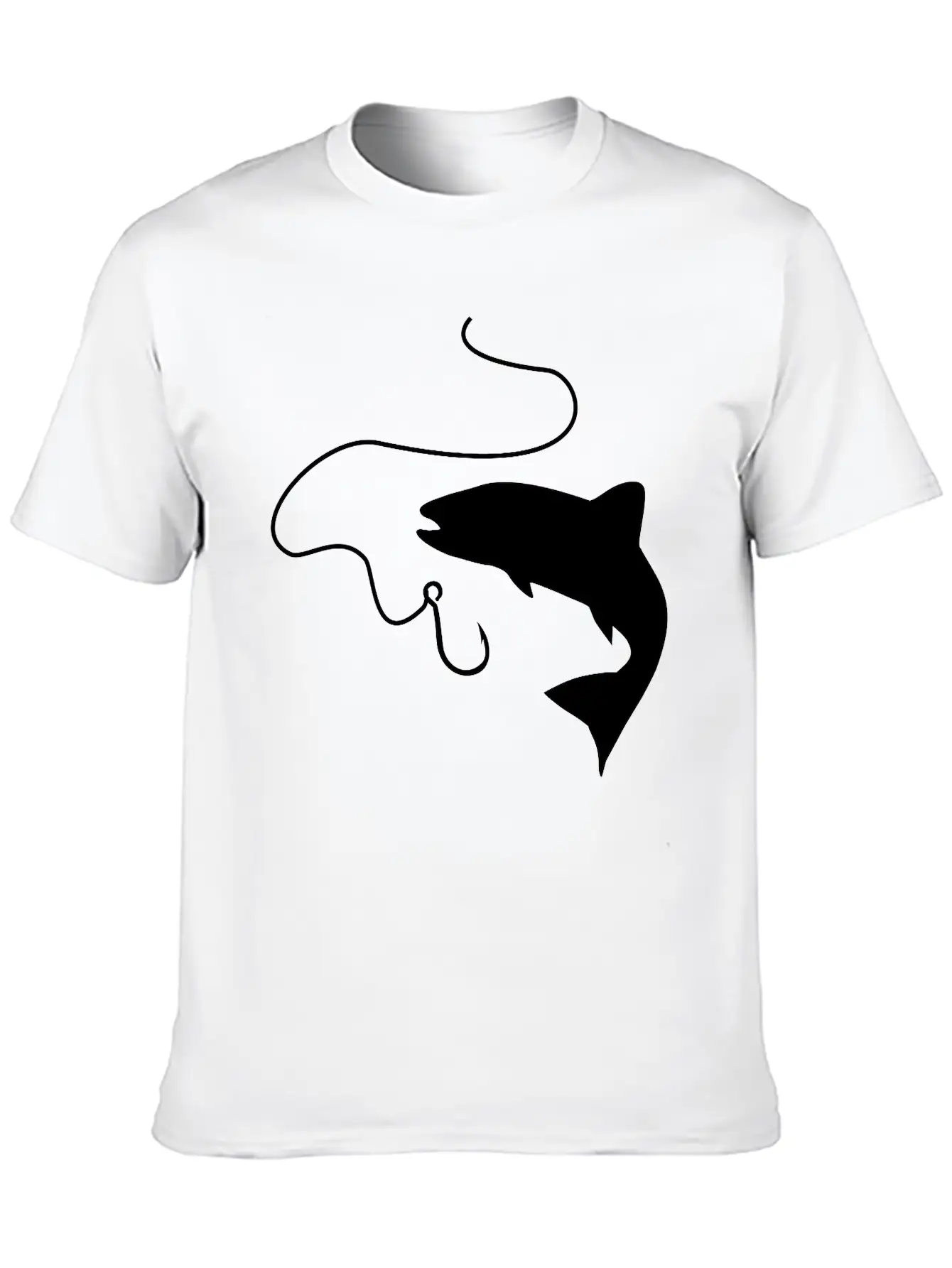 Fishing, Fish And Hook Unisex Casual T-Shirt – Clean Design For Daily Comfort