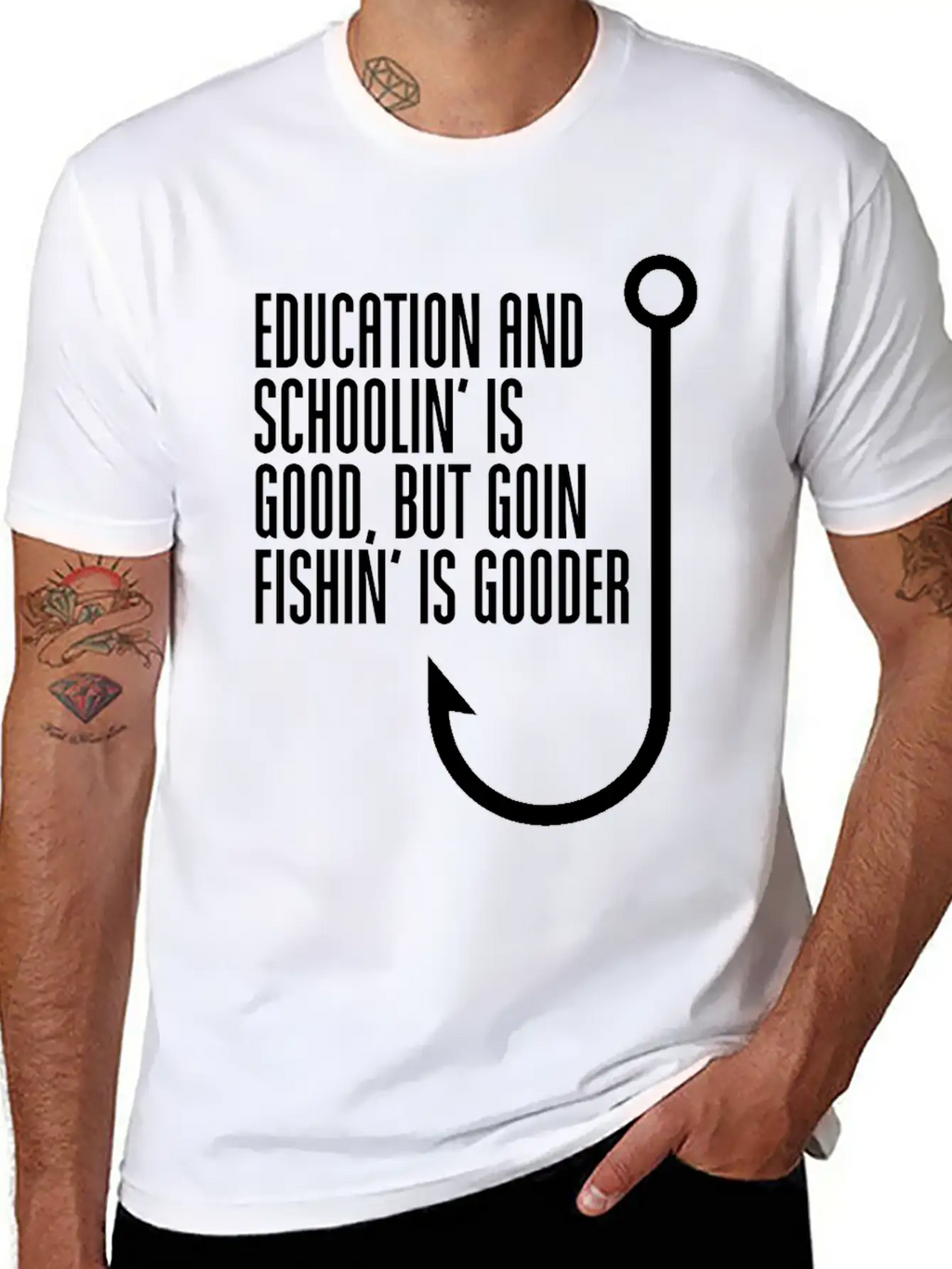 Fishing Fish Classic Fit Graphic Tee For Daily Comfort – Unisex Cotton Shirt