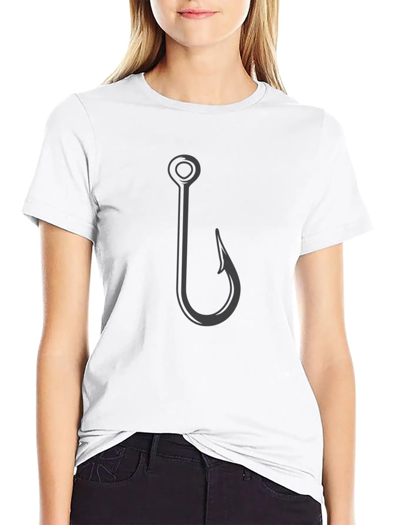 Fishing Hook Essential Cotton Tee For Daily Outfits – Unisex Style