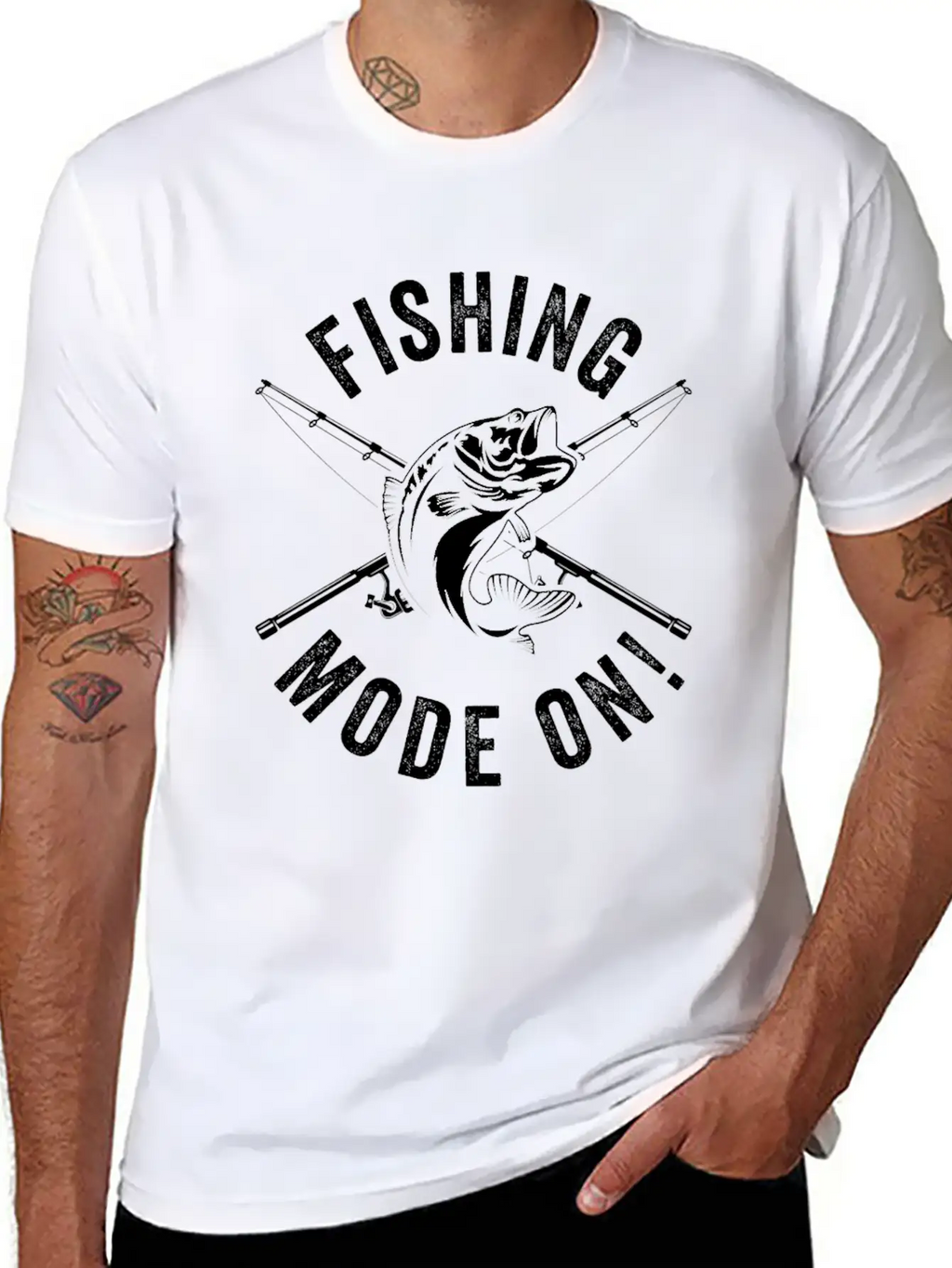 Fishing Mode On - Fisherman Fish Fishing Anglers Stylish Everyday T-Shirt – Unisex Basic Cotton Tee