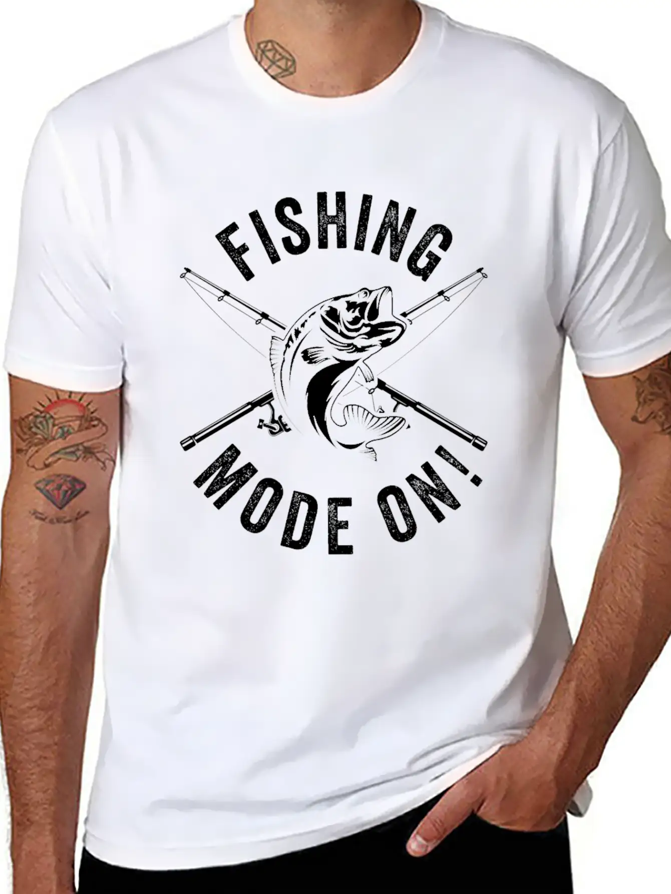 Fishing Mode On - Fisherman Fish Fishing Anglers Stylish Everyday T-Shirt – Unisex Basic Cotton Tee