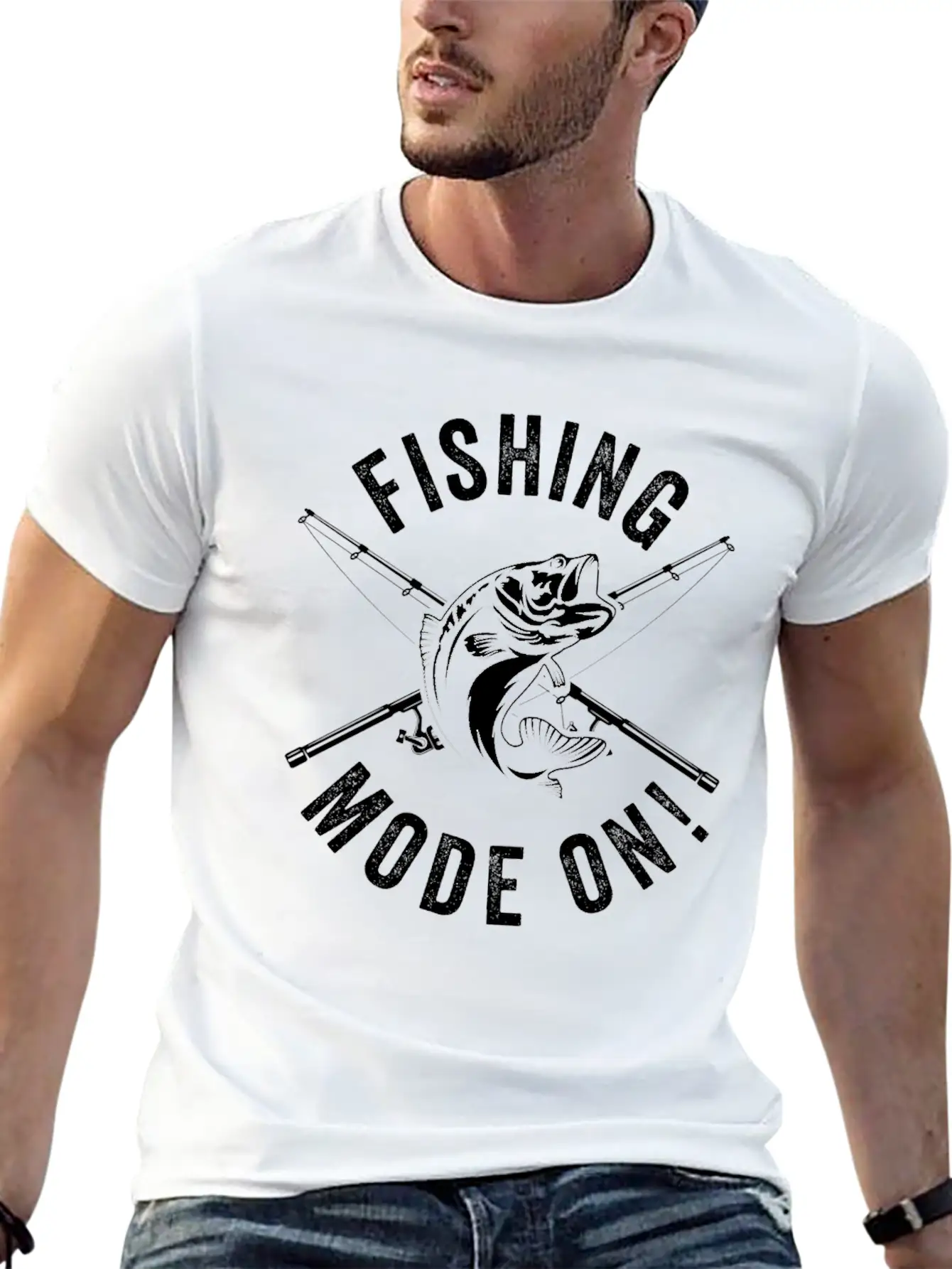 Fishing Mode On - Fisherman Fish Fishing Anglers Stylish Everyday T-Shirt – Unisex Basic Cotton Tee