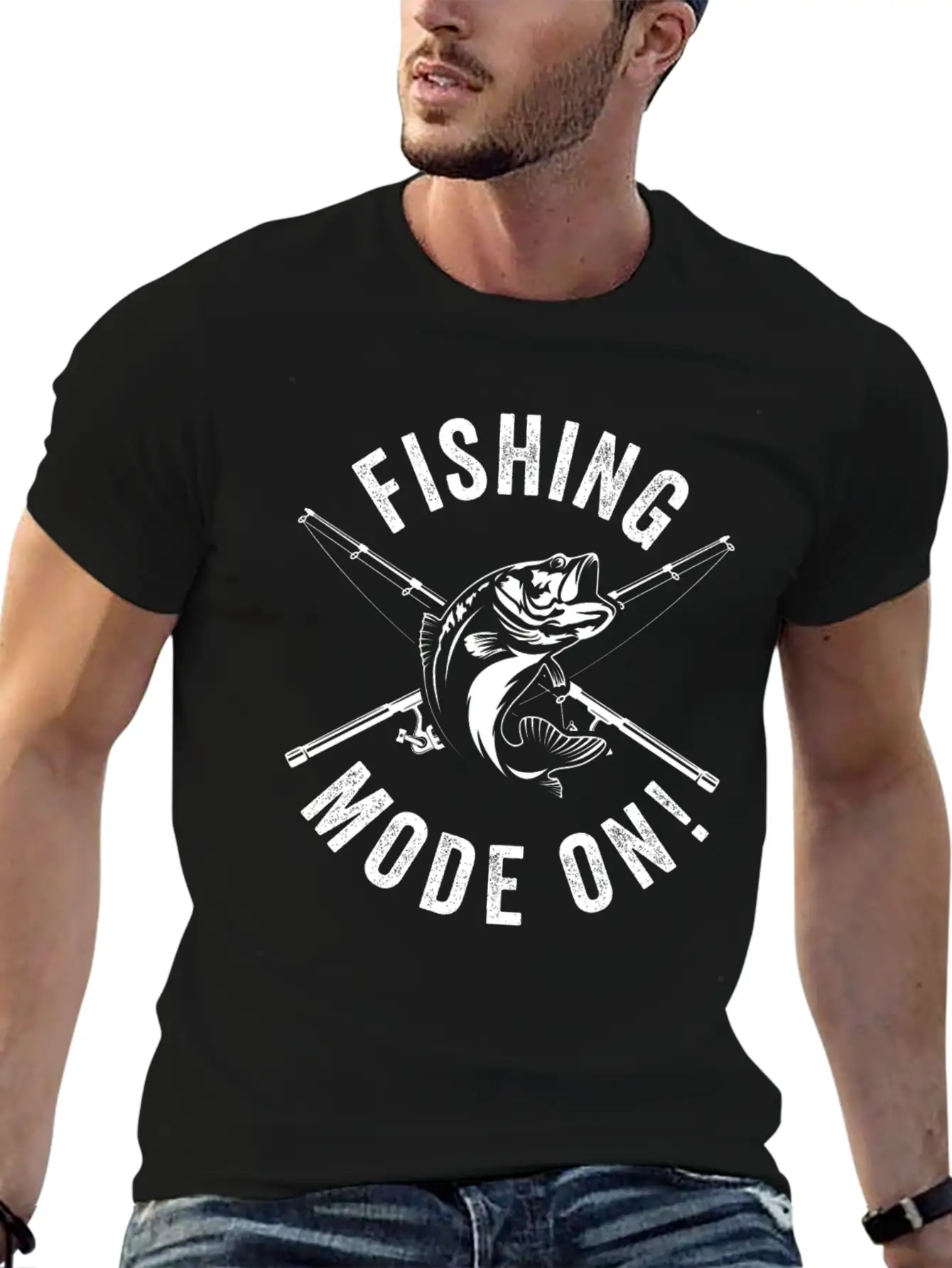 Fishing Mode On - Fisherman Fish Fishing Anglers Stylish Everyday T-Shirt – Unisex Basic Cotton Tee