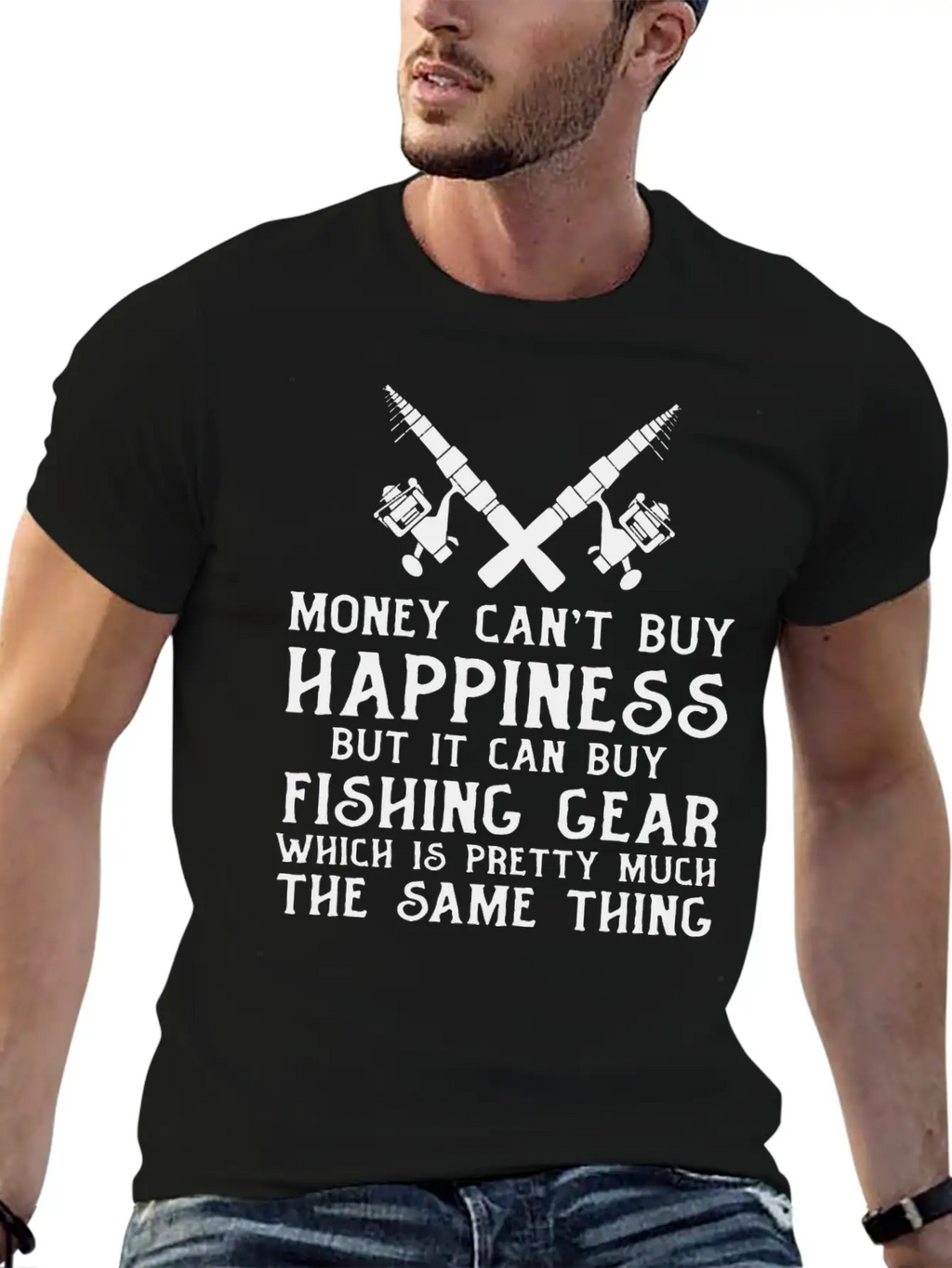 Fishing Money Can't Buy Happiness , Fishing , Fish Breathable Soft Cotton T-Shirt – Timeless Casual Look