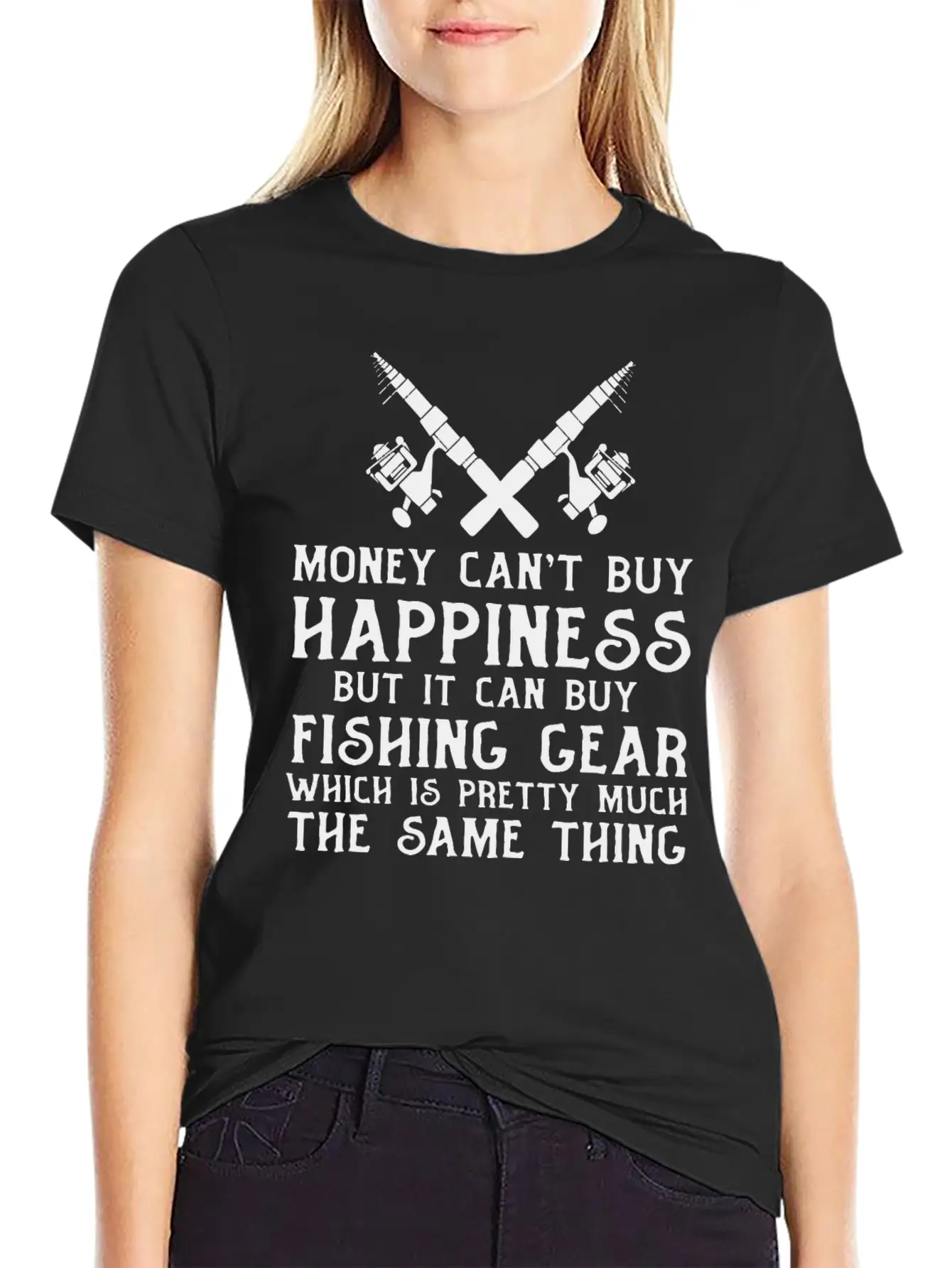 Fishing Money Can't Buy Happiness , Fishing , Fish Breathable Soft Cotton T-Shirt – Timeless Casual Look