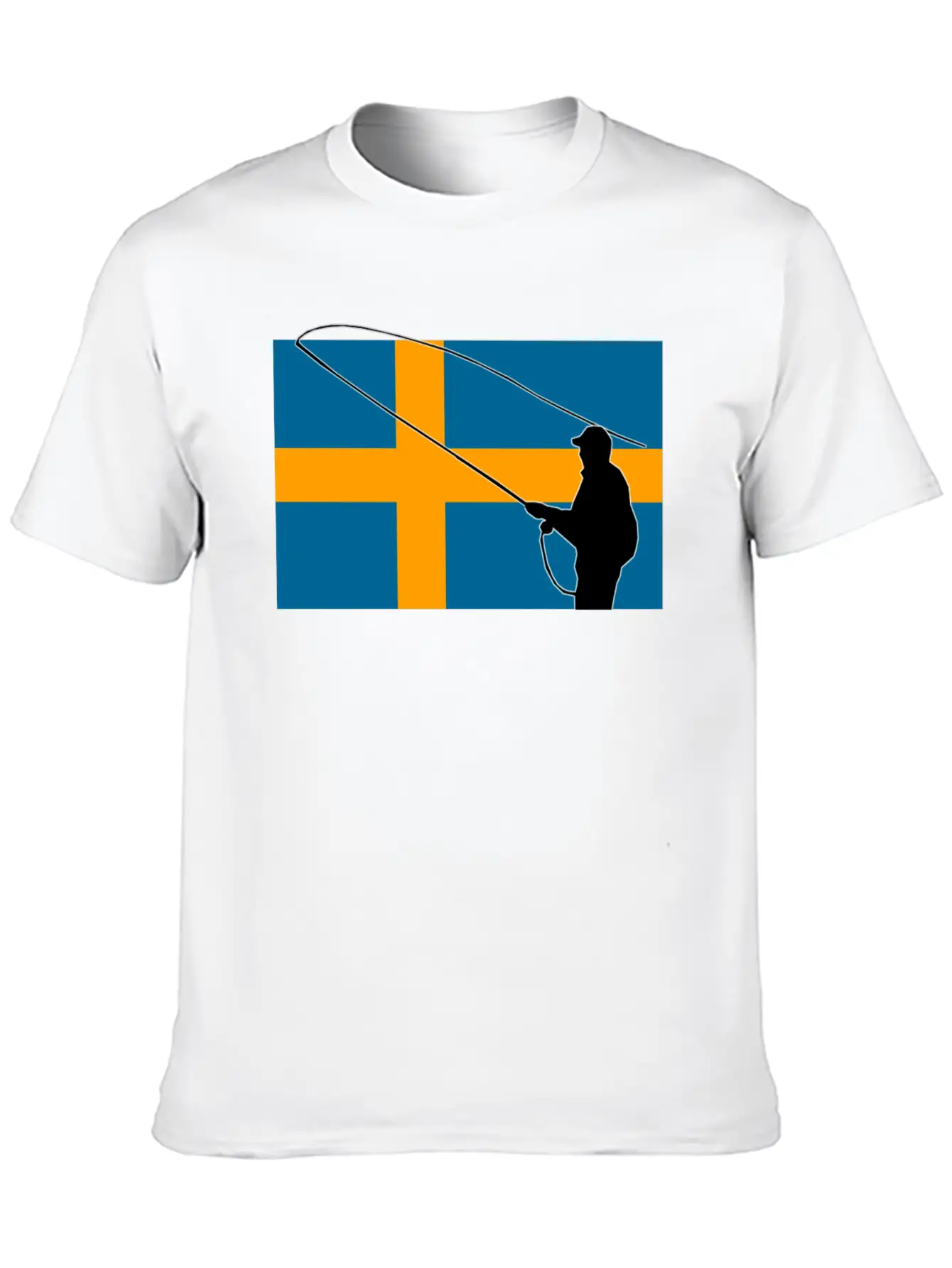 Fishing - Sweden Flag Unisex Casual T-Shirt – Clean Design For Daily Comfort