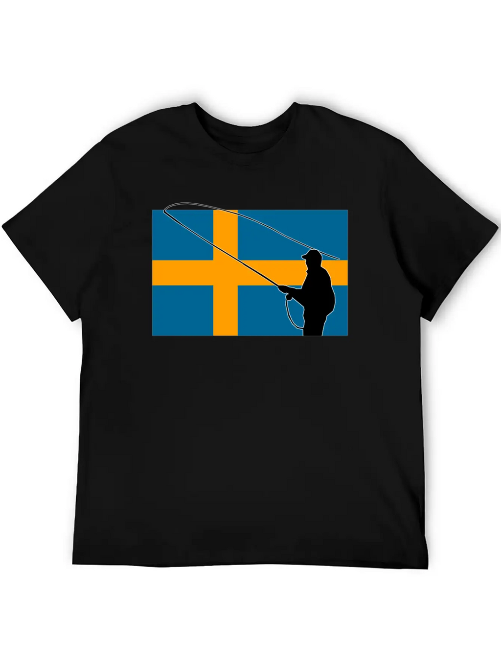 Fishing - Sweden Flag Unisex Casual T-Shirt – Clean Design For Daily Comfort