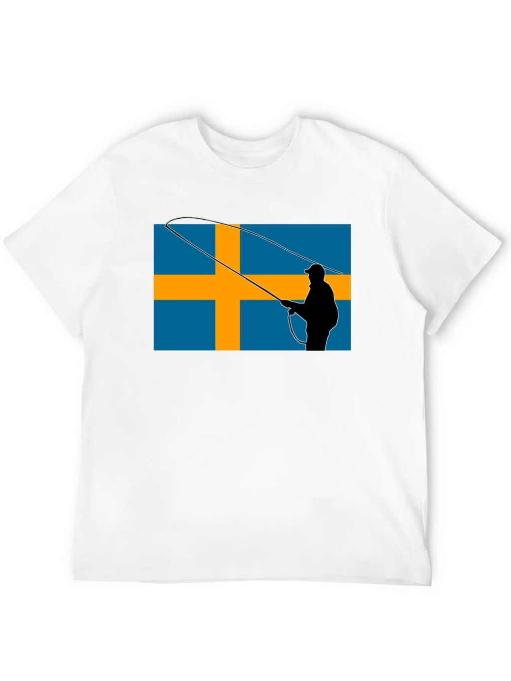 Fishing - Sweden Flag Unisex Casual T-Shirt – Clean Design For Daily Comfort