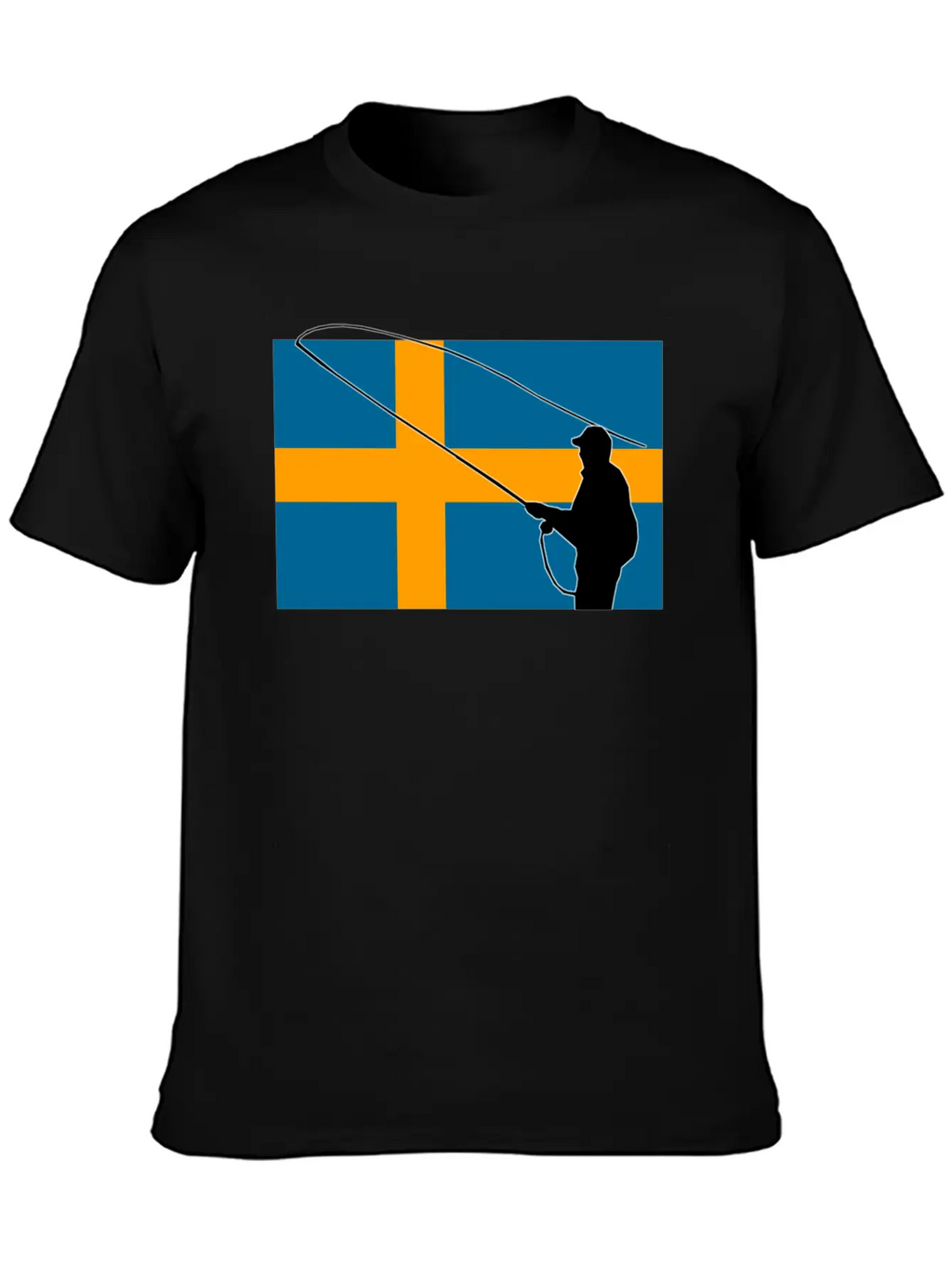 Fishing - Sweden Flag Unisex Casual T-Shirt – Clean Design For Daily Comfort