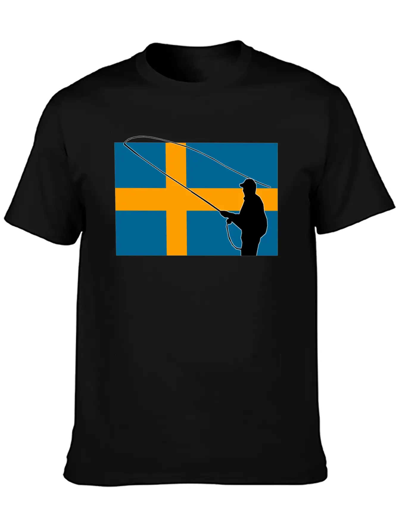 Fishing - Sweden Flag Unisex Casual T-Shirt – Clean Design For Daily Comfort