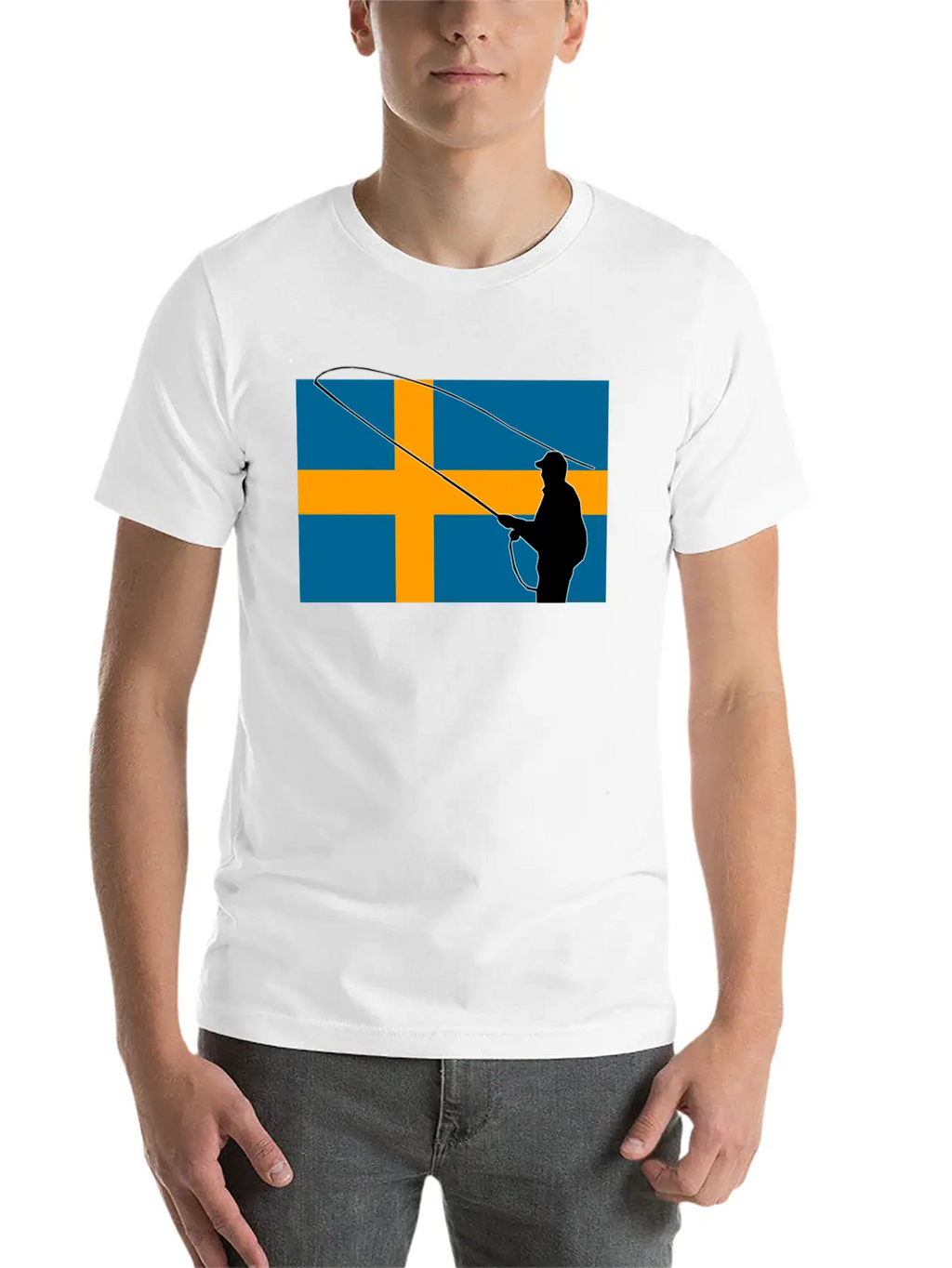 Fishing - Sweden Flag Unisex Casual T-Shirt – Clean Design For Daily Comfort