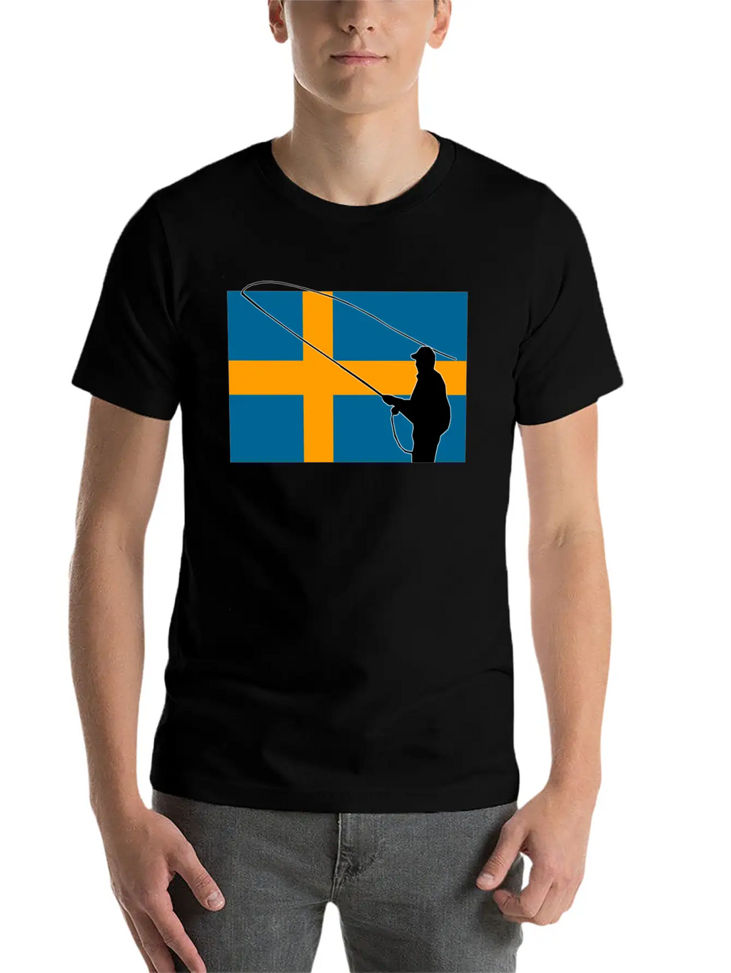 Fishing - Sweden Flag Unisex Casual T-Shirt – Clean Design For Daily Comfort