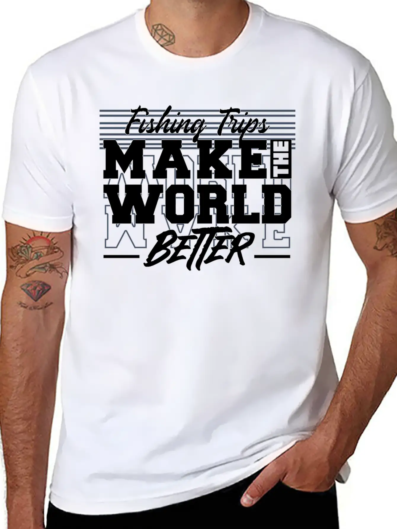 Fishing Trips Make The World Better Unisex Casual T-Shirt – Clean Design For Daily Comfort