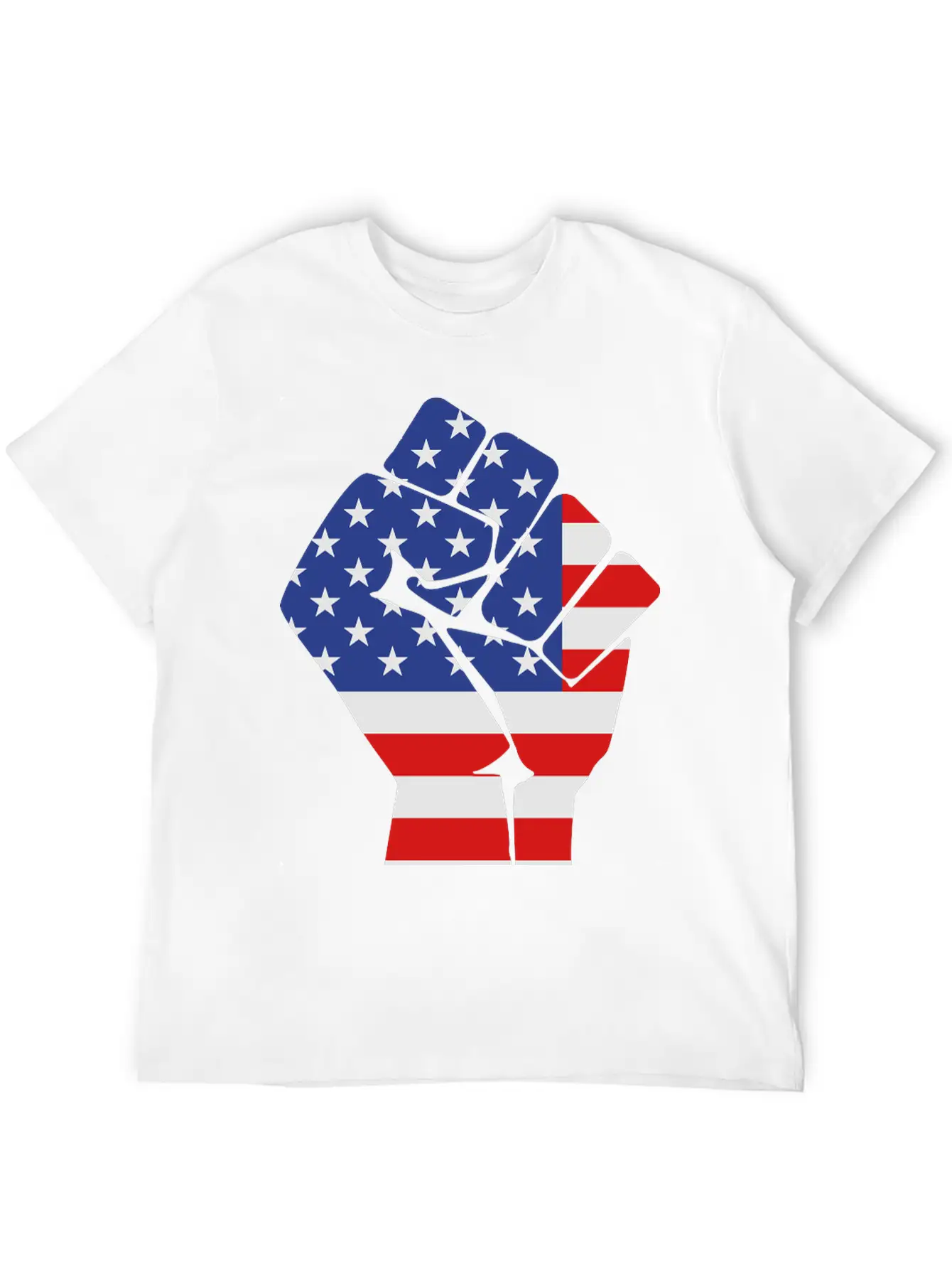 Fist With Flag Of The USA (variable Colors!) Stylish Everyday T-Shirt – Unisex Basic Cotton Tee