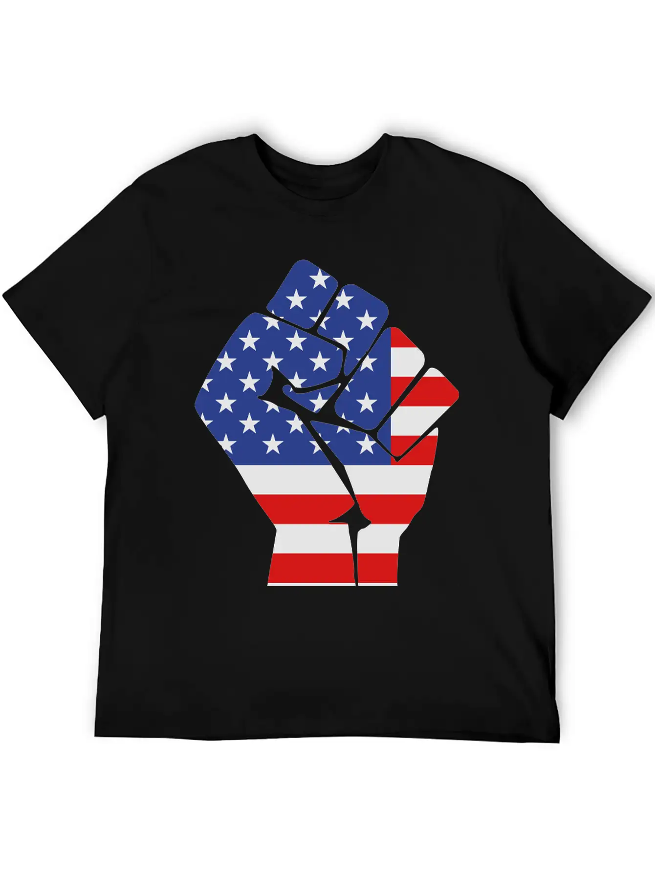 Fist With Flag Of The USA (variable Colors!) Stylish Everyday T-Shirt – Unisex Basic Cotton Tee