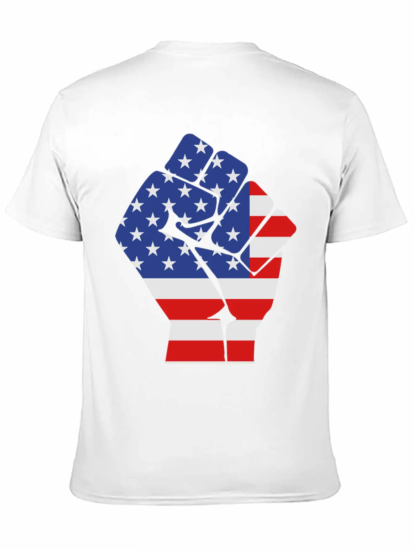 Fist With Flag Of The USA (variable Colors!) Stylish Everyday T-Shirt – Unisex Basic Cotton Tee
