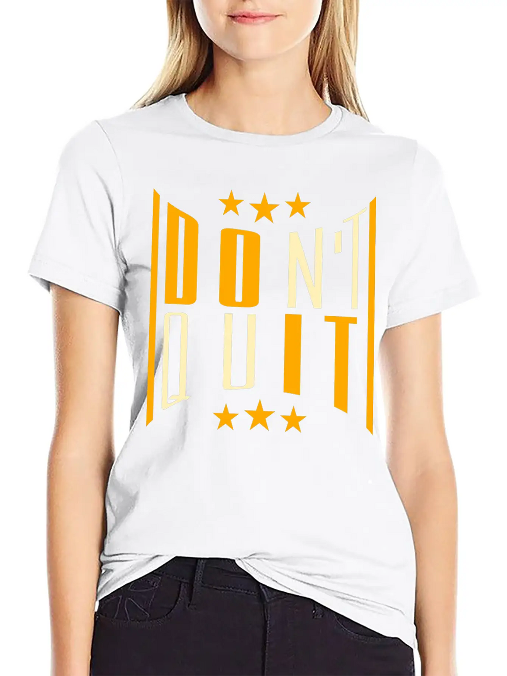 Fitness Cool Text Logo Do Not Quit Do Not Give Up Casual Graphic T-Shirt – Simple And Comfortable Daily Wear