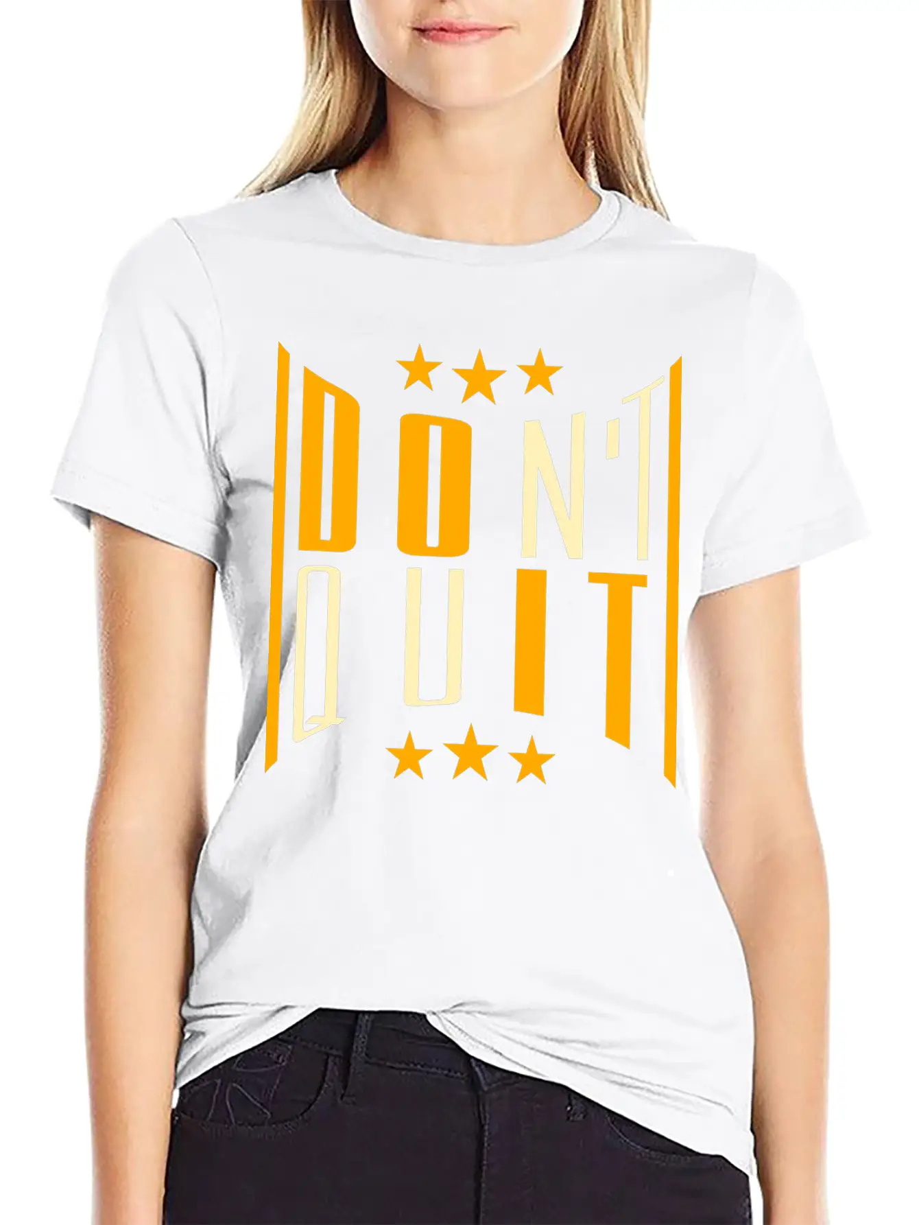 Fitness Cool Text Logo Do Not Quit Do Not Give Up Casual Graphic T-Shirt – Simple And Comfortable Daily Wear