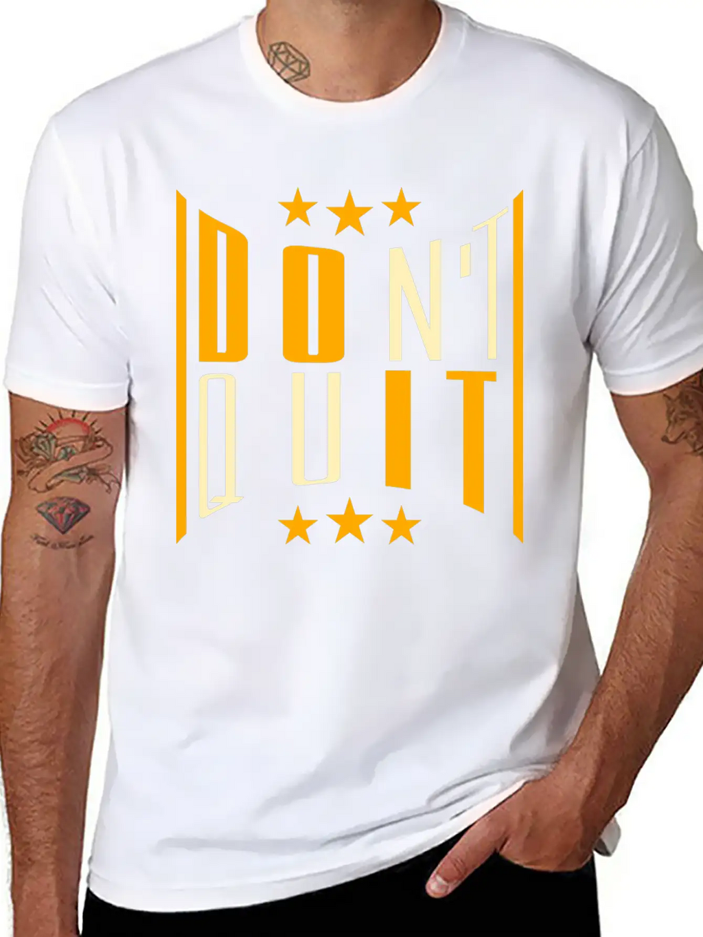 Fitness Cool Text Logo Do Not Quit Do Not Give Up Casual Graphic T-Shirt – Simple And Comfortable Daily Wear