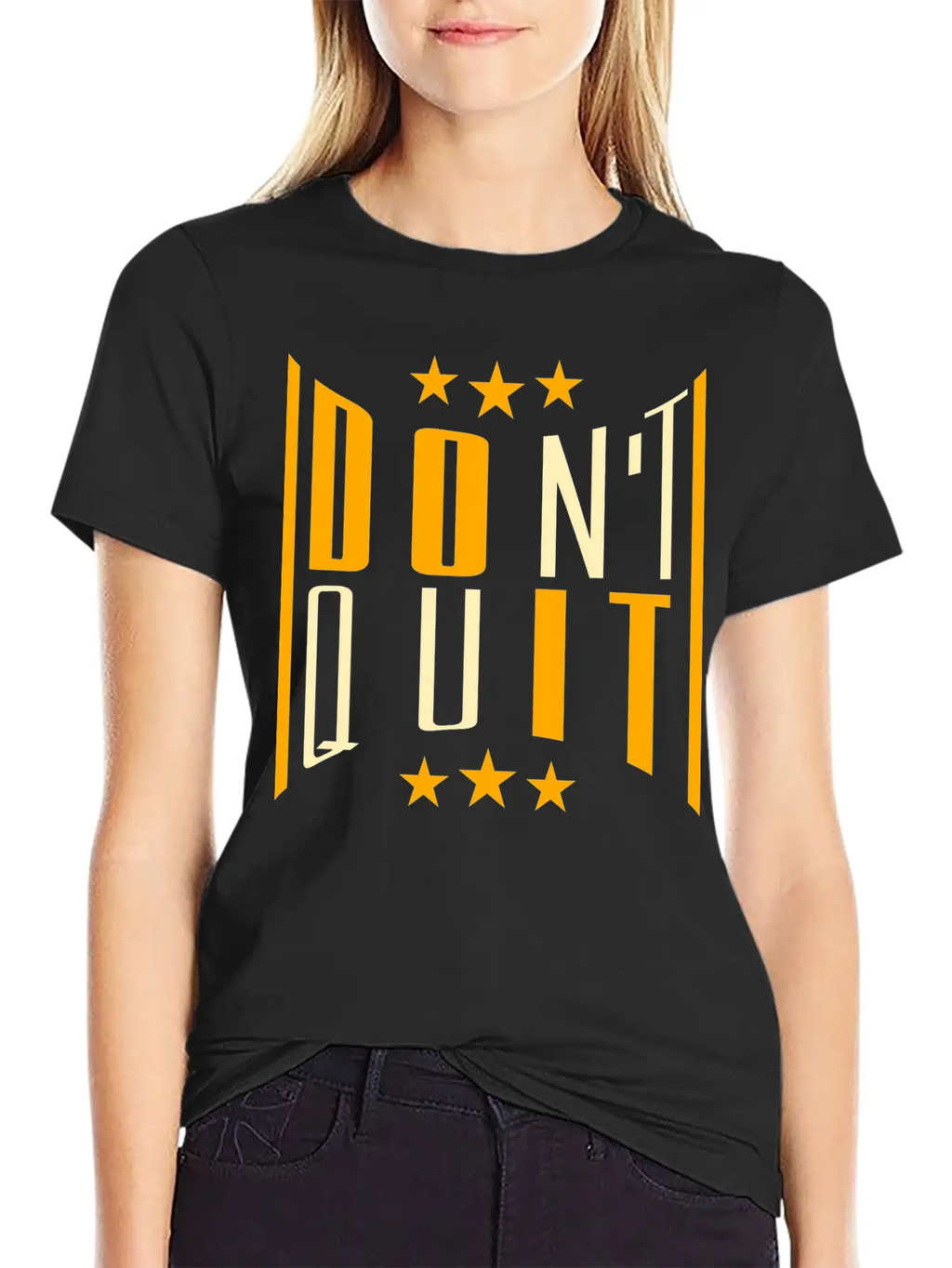 Fitness Cool Text Logo Do Not Quit Do Not Give Up Casual Graphic T-Shirt – Simple And Comfortable Daily Wear