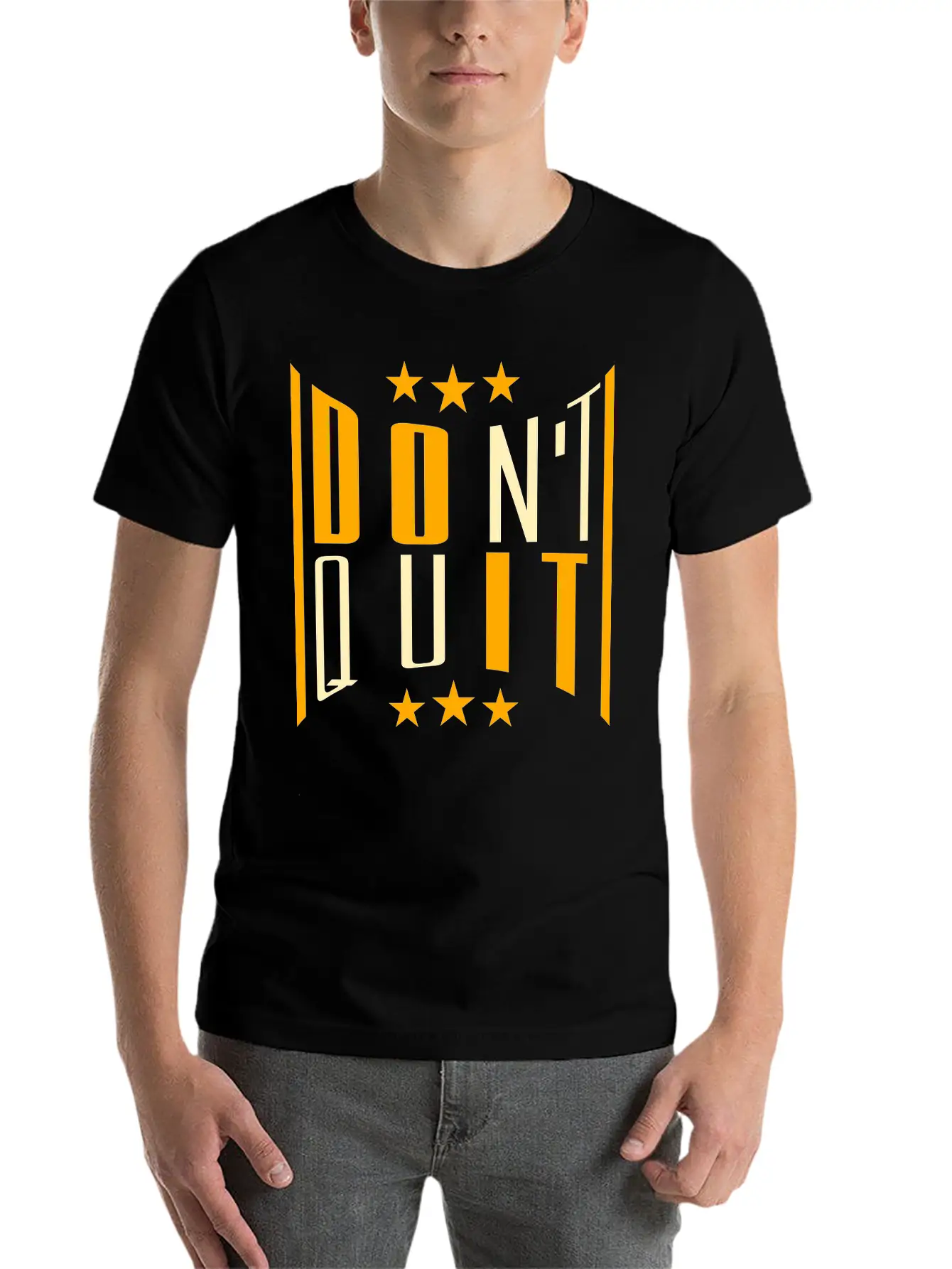 Fitness Cool Text Logo Do Not Quit Do Not Give Up Casual Graphic T-Shirt – Simple And Comfortable Daily Wear
