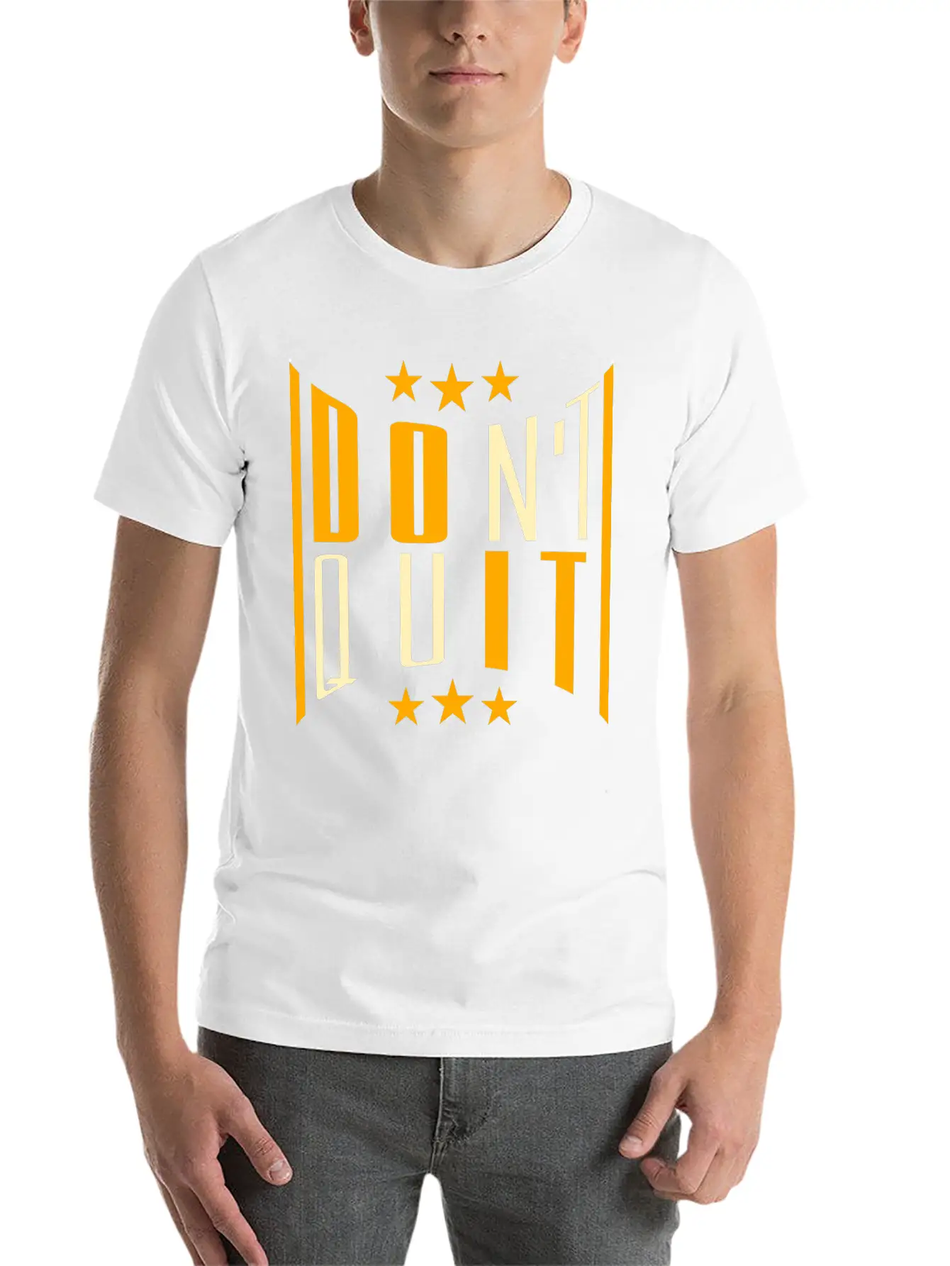 Fitness Cool Text Logo Do Not Quit Do Not Give Up Casual Graphic T-Shirt – Simple And Comfortable Daily Wear