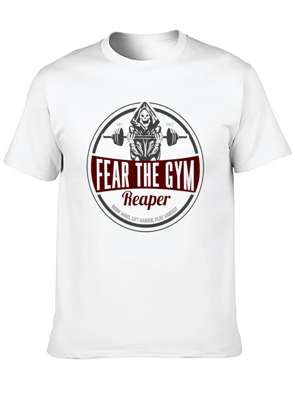 Fitness Gym Workout Motivation Reaper Fear Gift Unisex Short Sleeve Soft Cotton T-Shirt – Casual Everyday Wear
