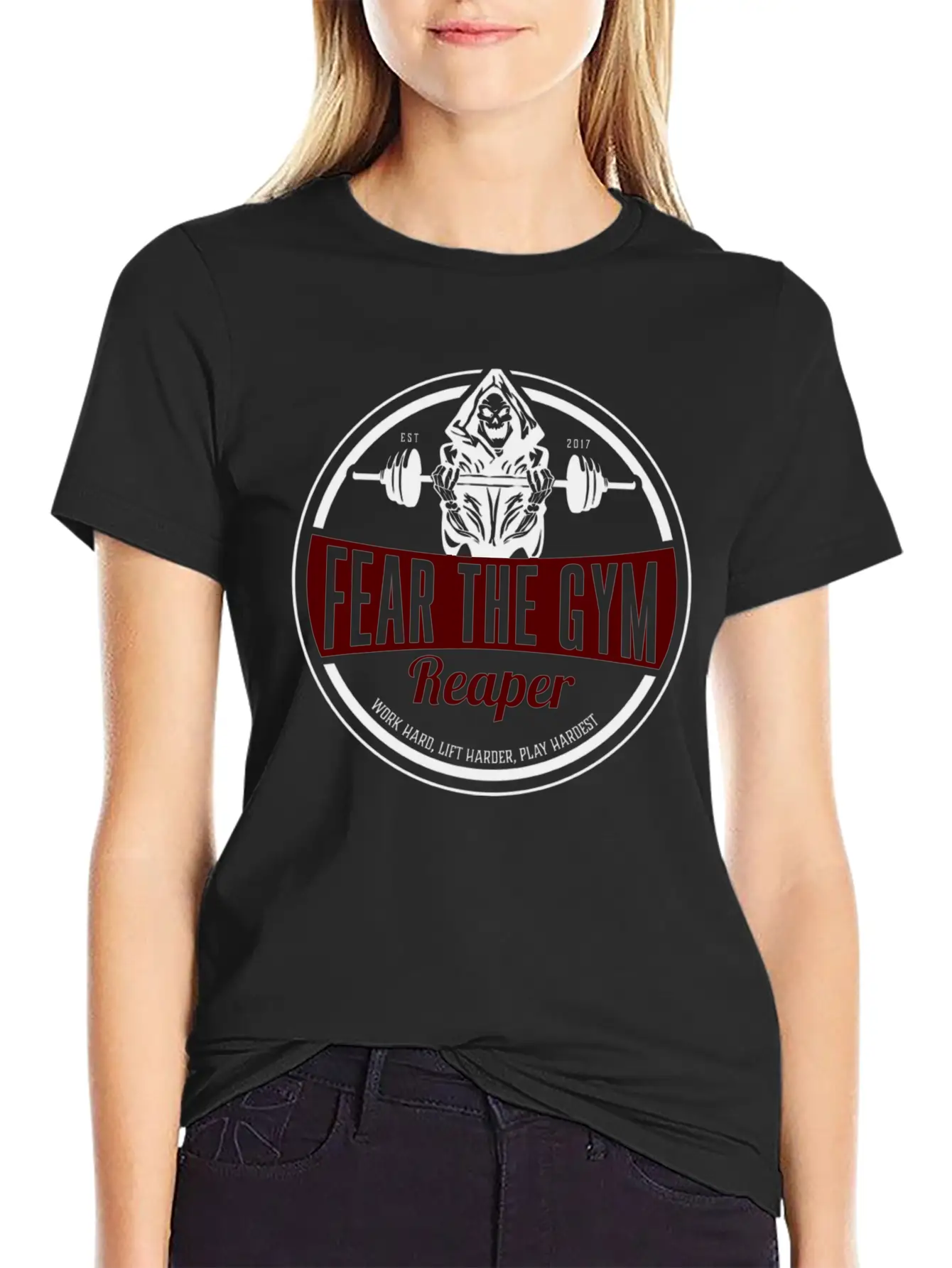 Fitness Gym Workout Motivation Reaper Fear Gift Unisex Short Sleeve Soft Cotton T-Shirt – Casual Everyday Wear