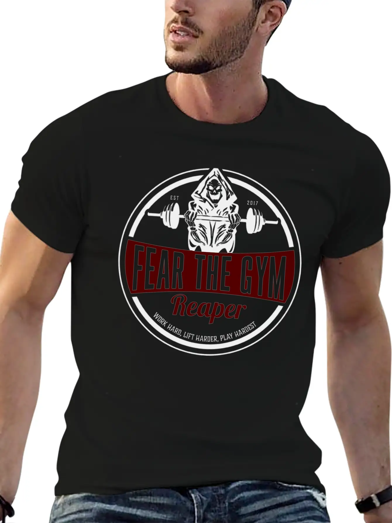 Fitness Gym Workout Motivation Reaper Fear Gift Unisex Short Sleeve Soft Cotton T-Shirt – Casual Everyday Wear