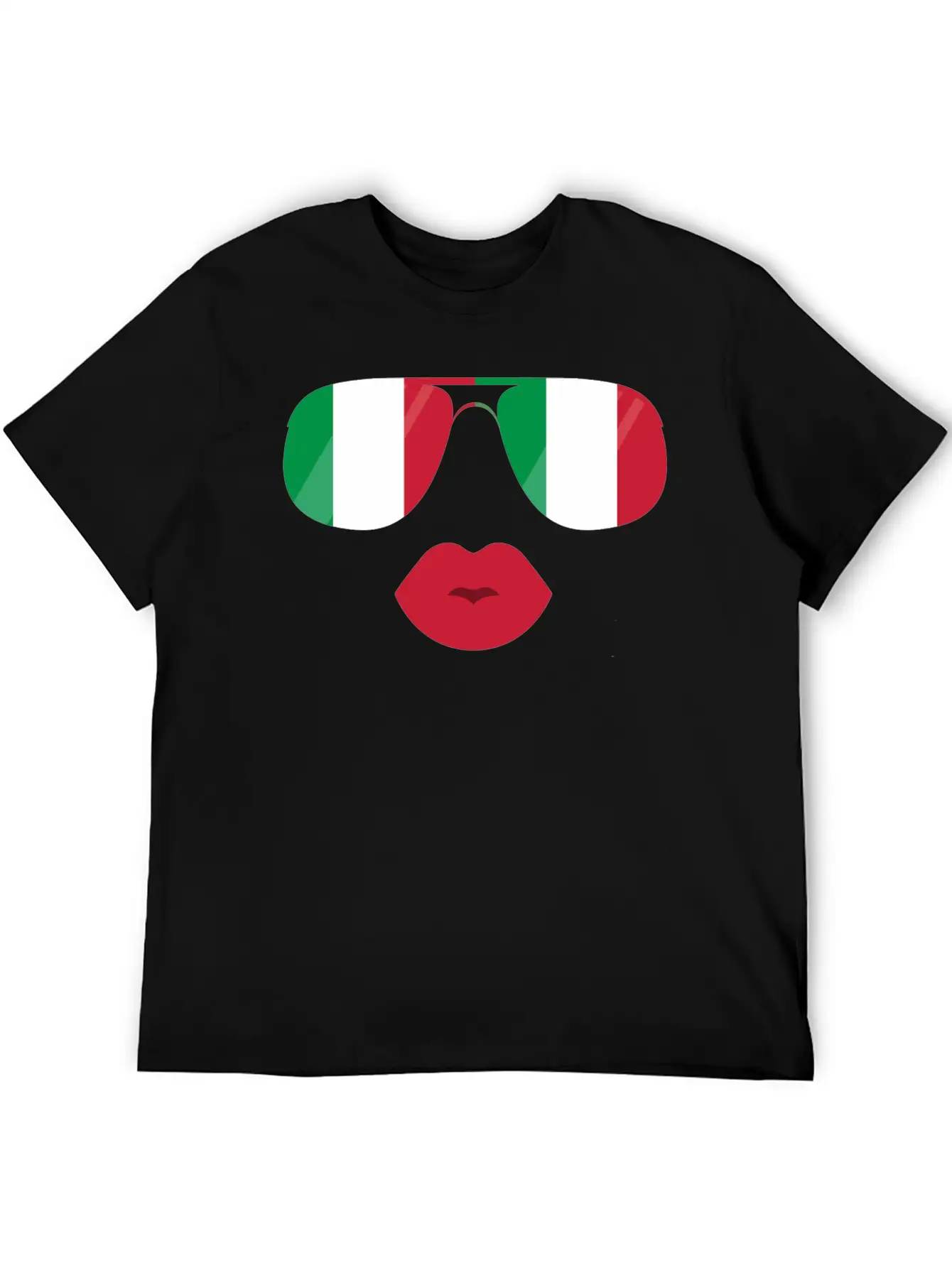 Flag Italia Sunglasses Lips Italian Flags Jacket Casual Graphic T-Shirt – Simple And Comfortable Daily Wear